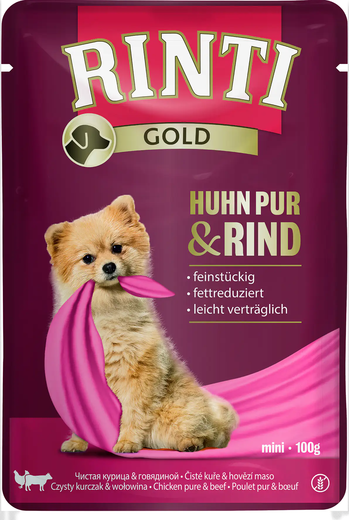 Rinti Gold Hundenassfutter Adult 100 g Huhn Pur & Rind