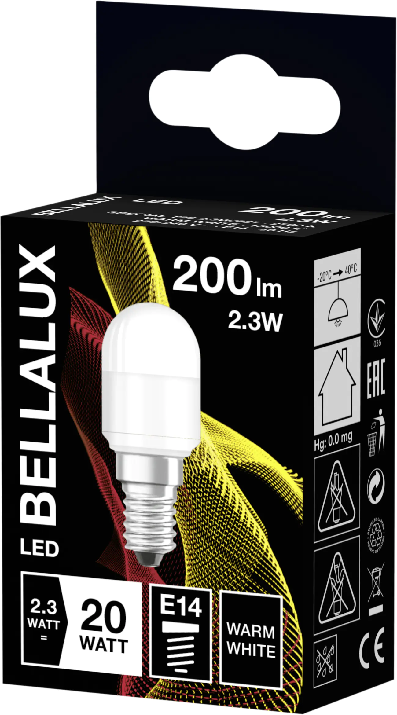 Bellalux LED Kühlschranklampe T26 E14 2,3 W warmweiß matt Bellalux LED Kühlschranklampe T26 E14 2,3 W warmweiß matt