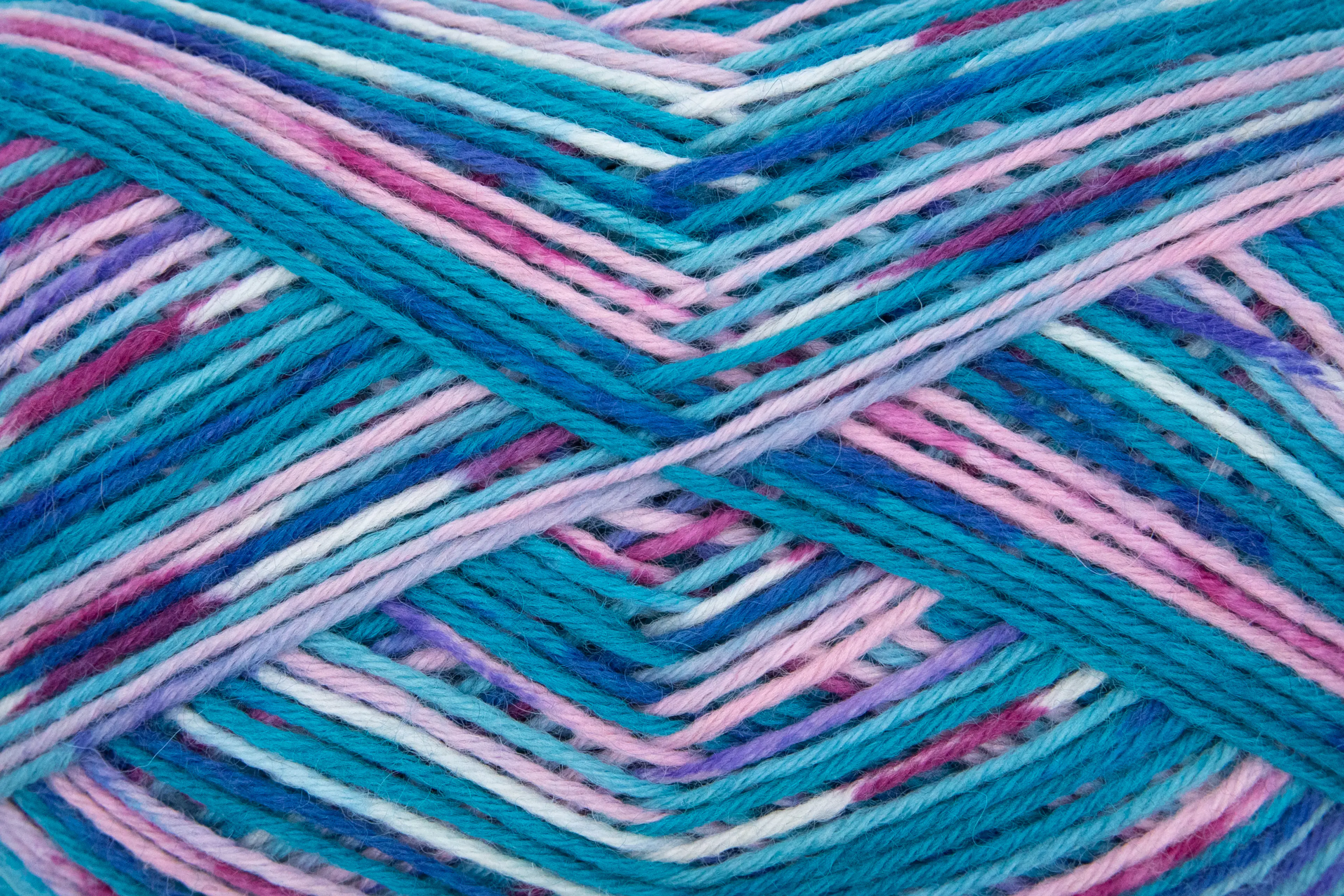 Gründl Sockenwolle Hot Socks 150 g 6-fach, türkisblau-hellrosa-sommerbeere-blaubeere