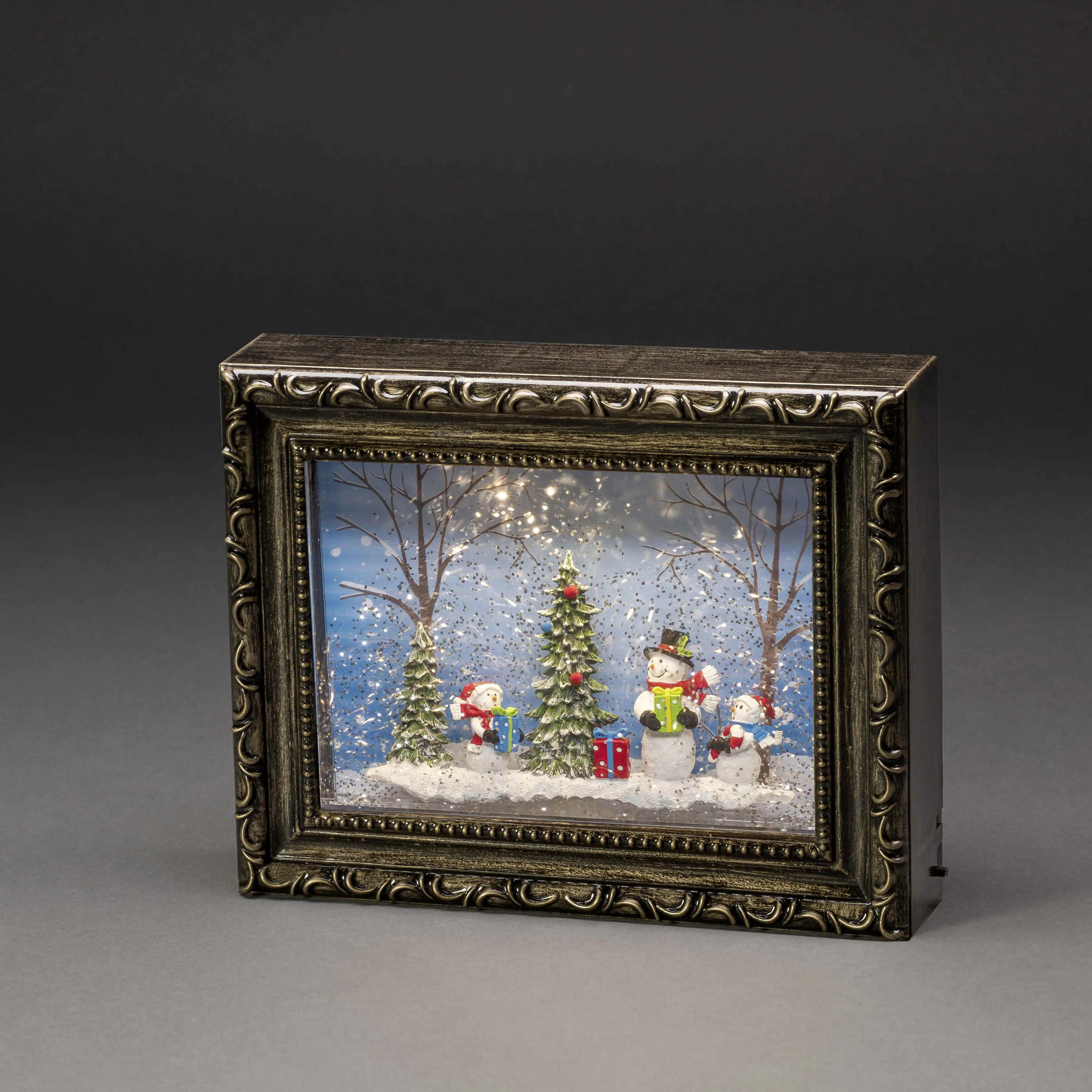 Konstsmide LED Bilderrahmen mit Schneemännern 24,5 x 5,5 x 19,5 cm