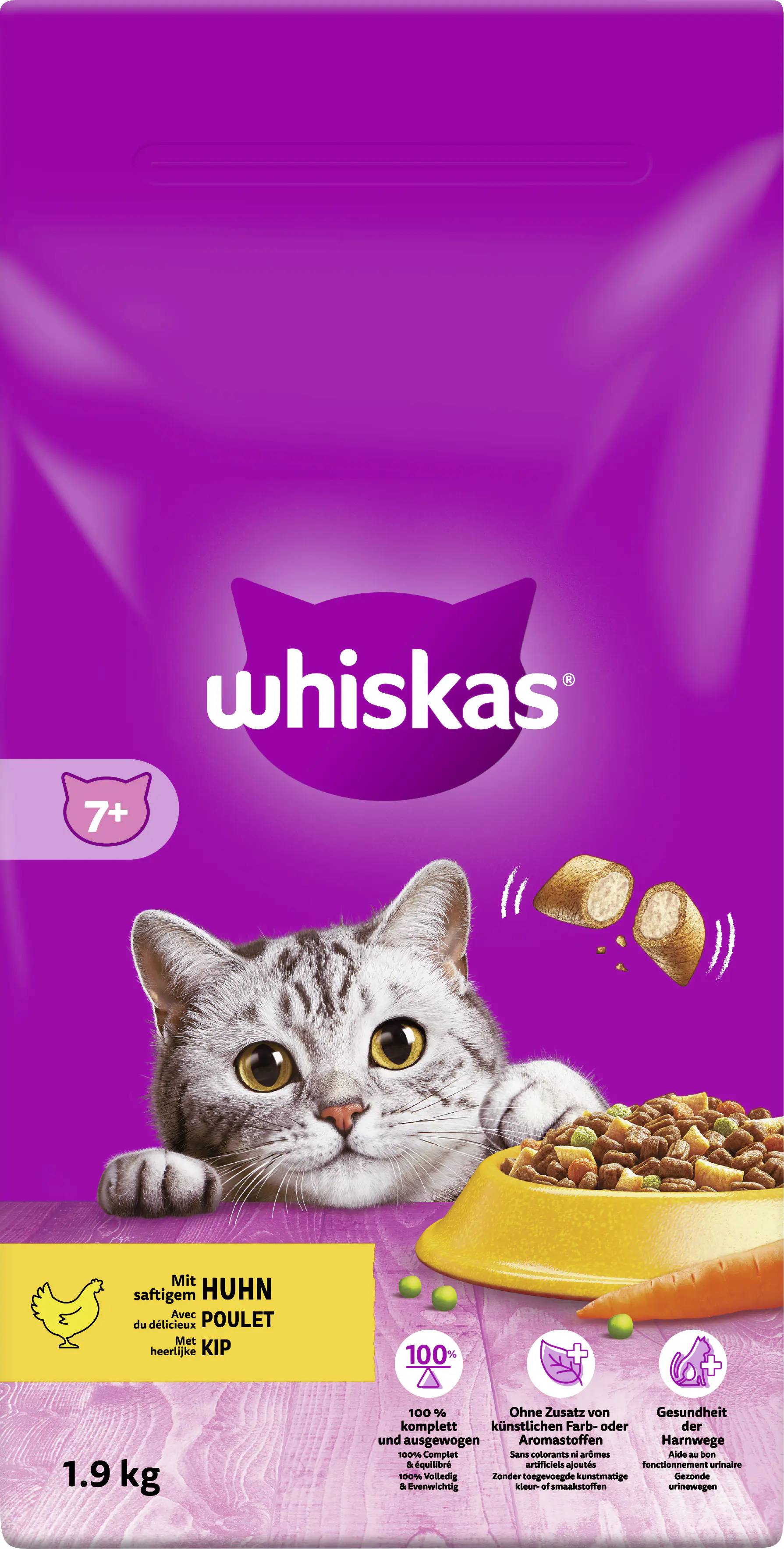 WHISKAS® Beutel Trocken Senior mit Huhn 1,9 kg 1,9 kg