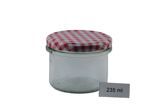 Omega Einkochglas 235 ml mit Karo Deckel Omega Einkochglas 235 ml mit Karo Deckel