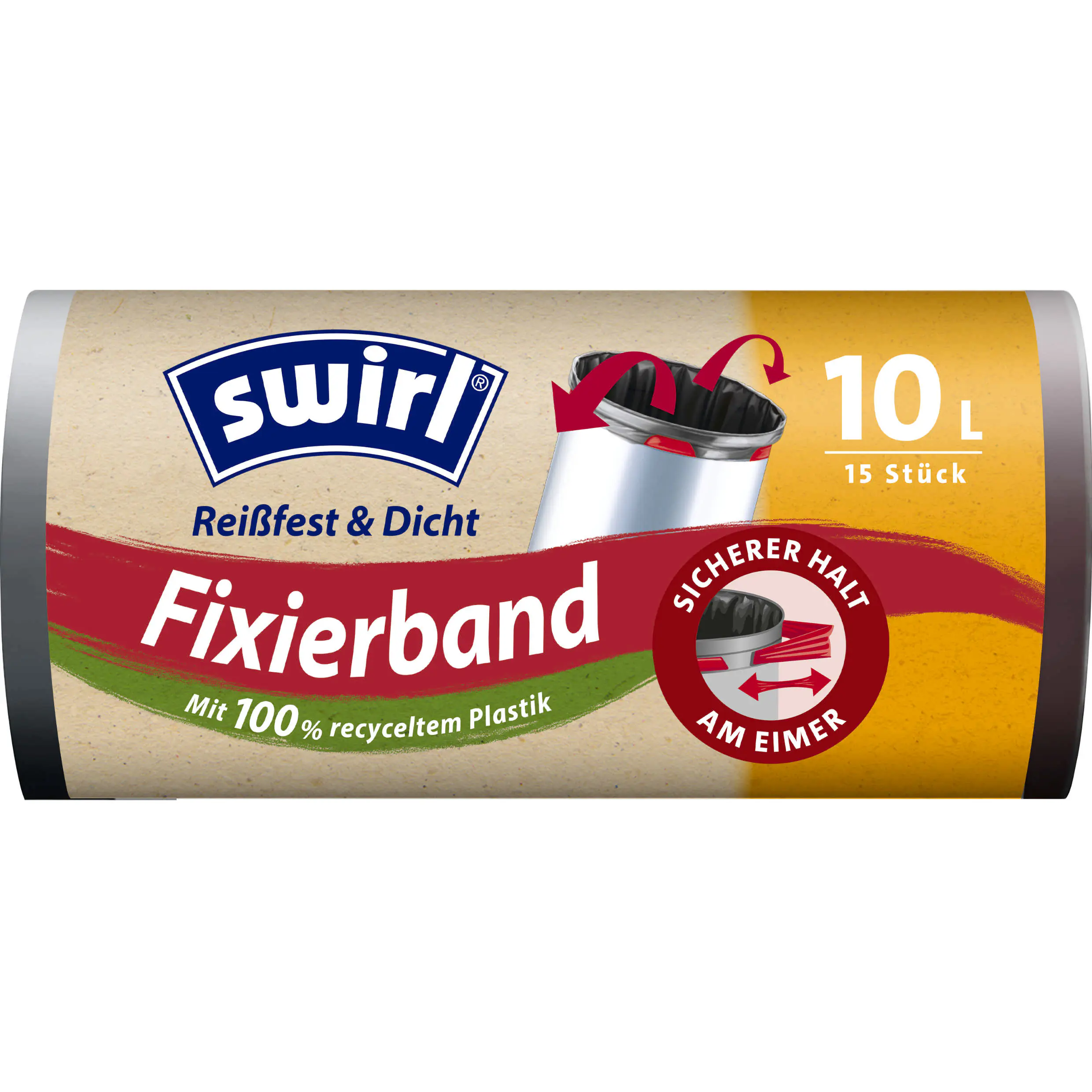 Swirl® Fixierband-Müllbeutel 10 L Reißfest & Dicht
