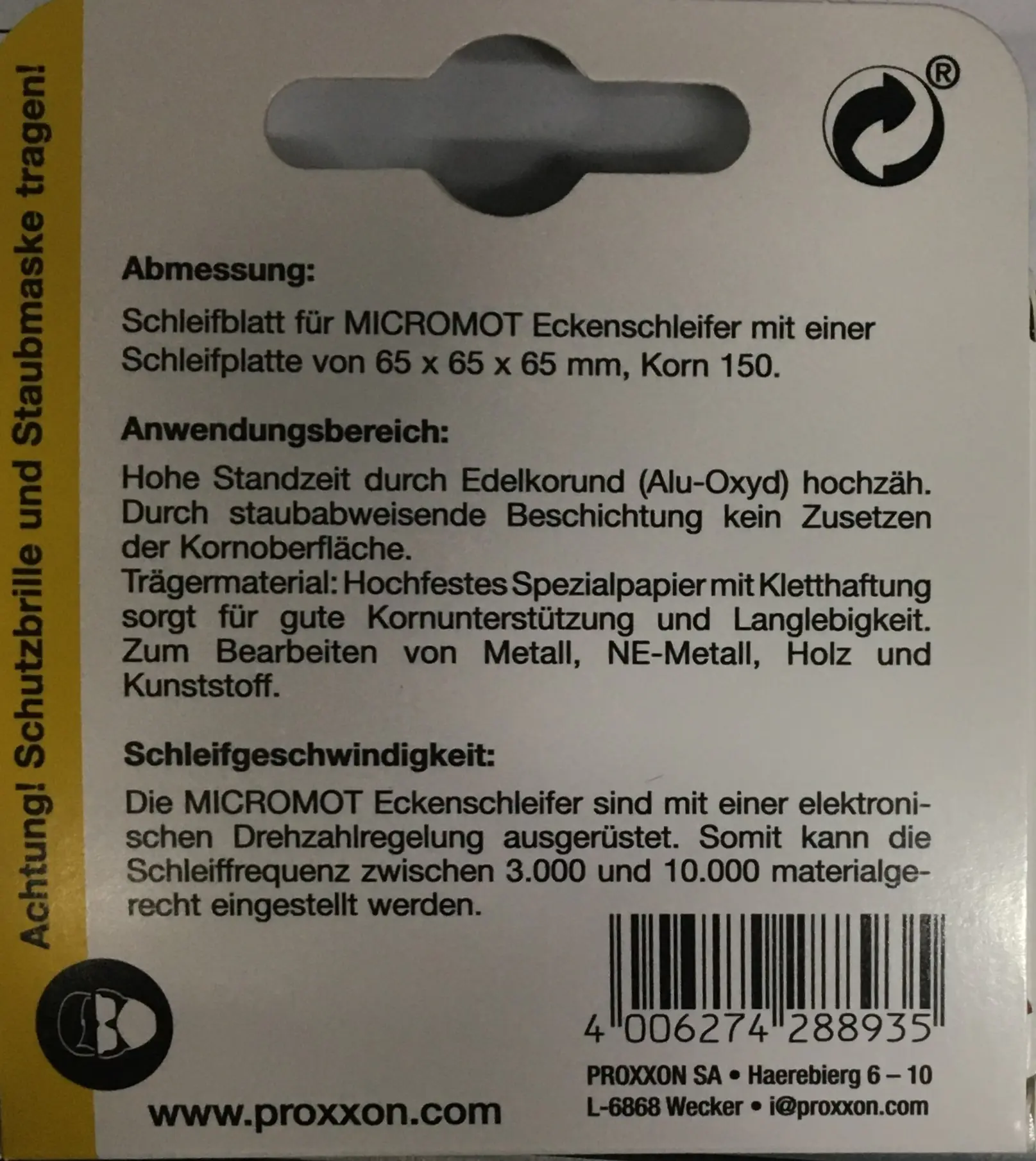 Proxxon Micromot Schleifblätter für OZI/E Korn 150 25 Stück