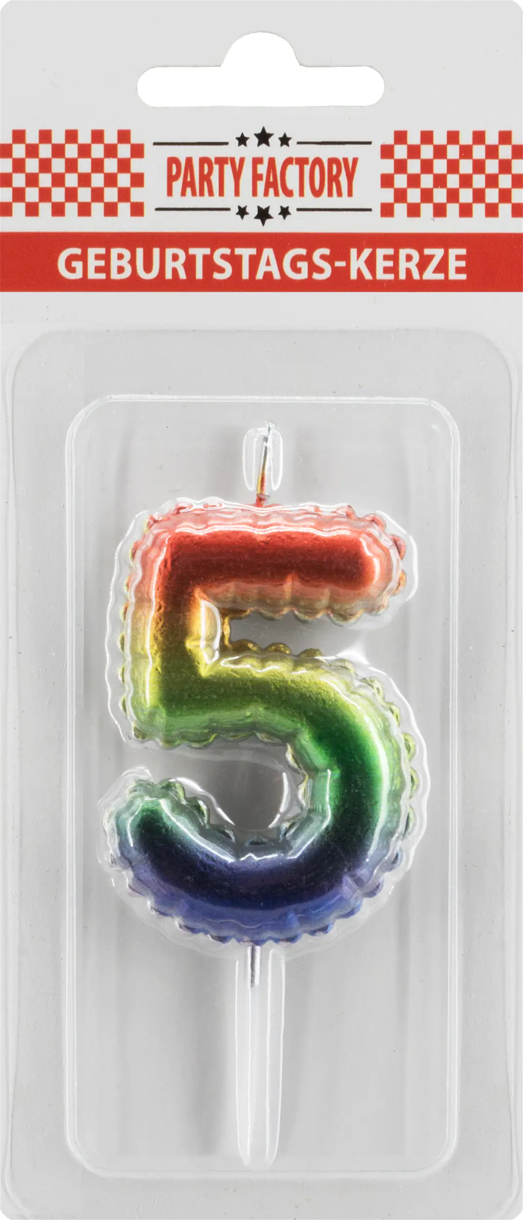 Geburtstagskerze Ballon Zahl 5 bunt 6 cm - 1 Stück Geburtstagskerze Ballon Zahl 5 bunt 6 cm - 1 Stück