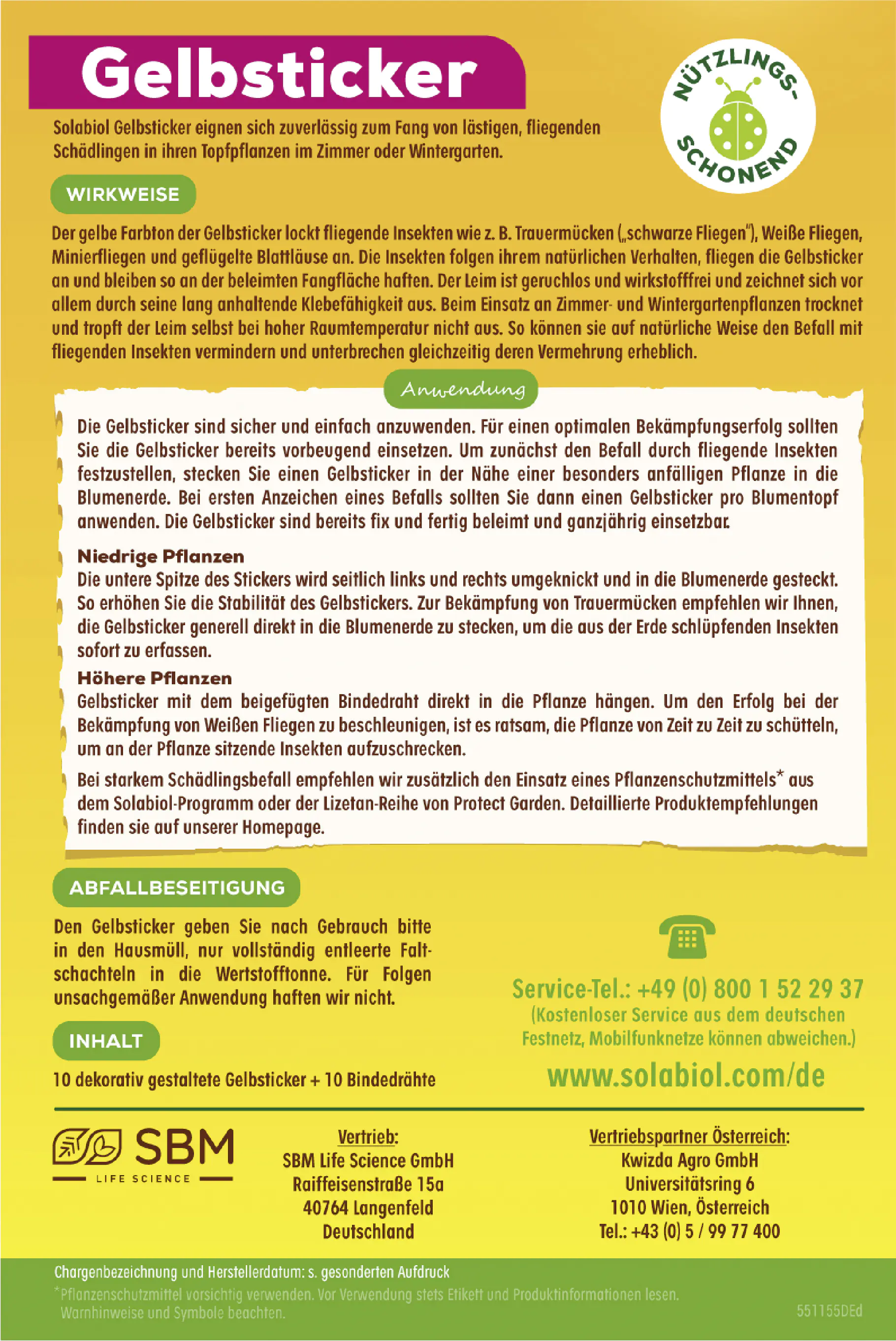 Solabiol Gelbsticker 10 Stück