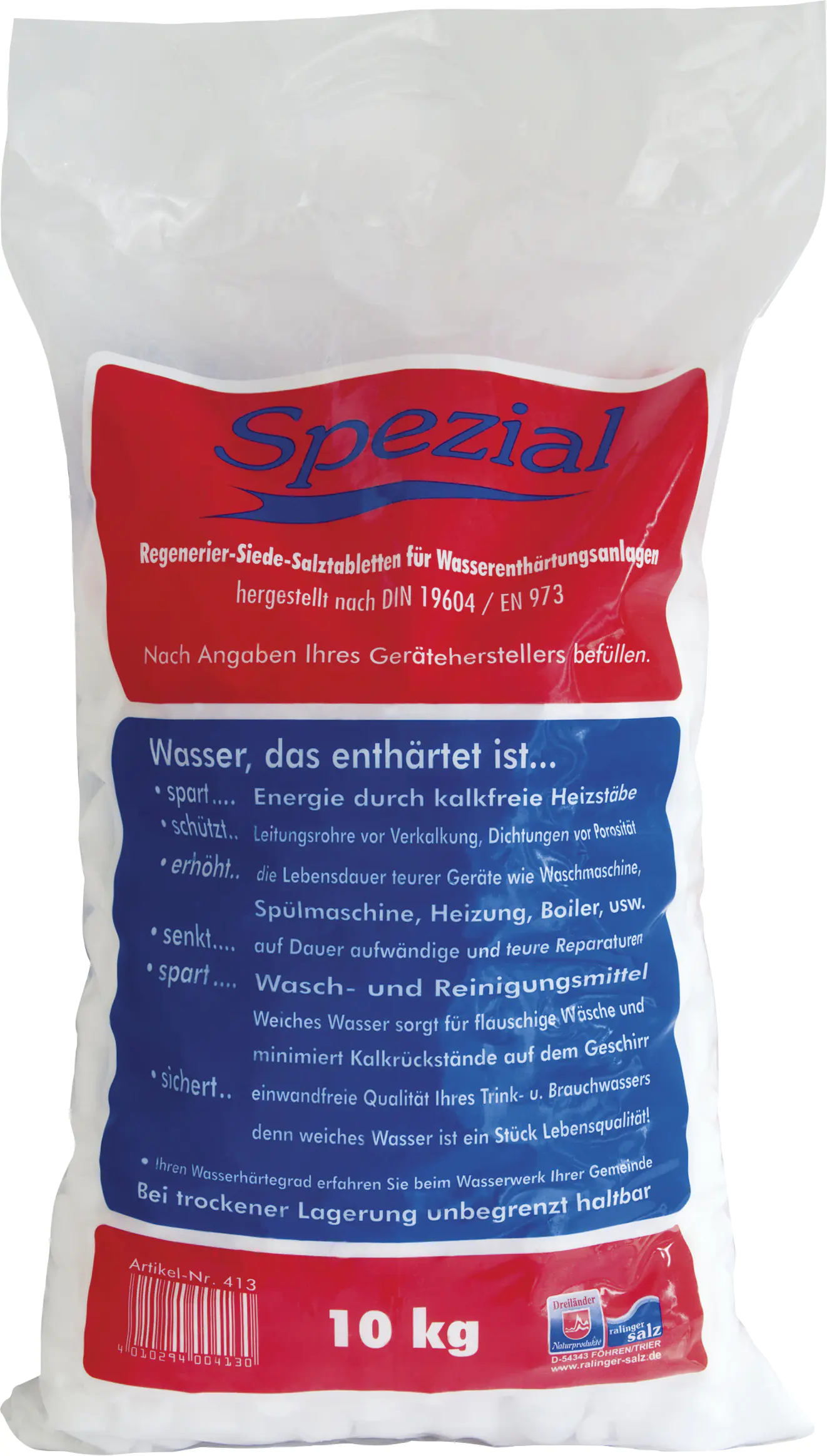Ralinger Salz Regeneriersalztabletten 10 kg, für Wasserenthärter