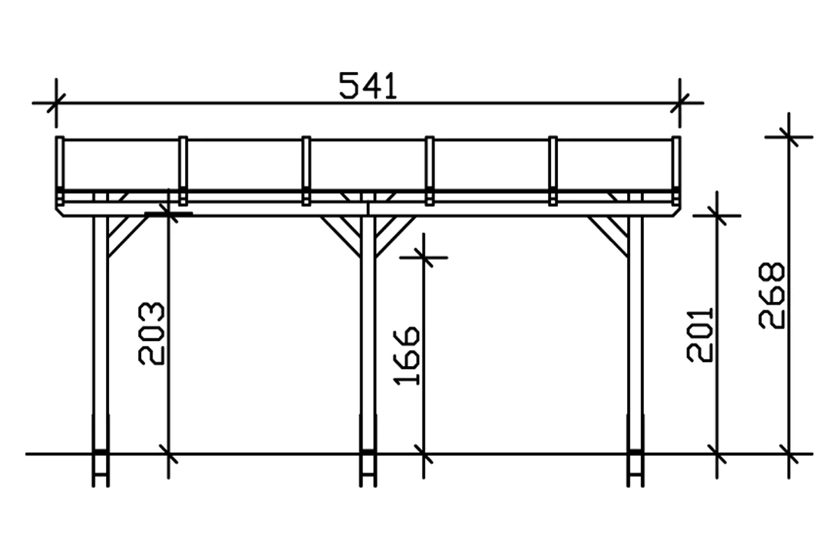 SKAN HOLZ Terrassenüberdachung Siena 541 x 350 cm Leimholz