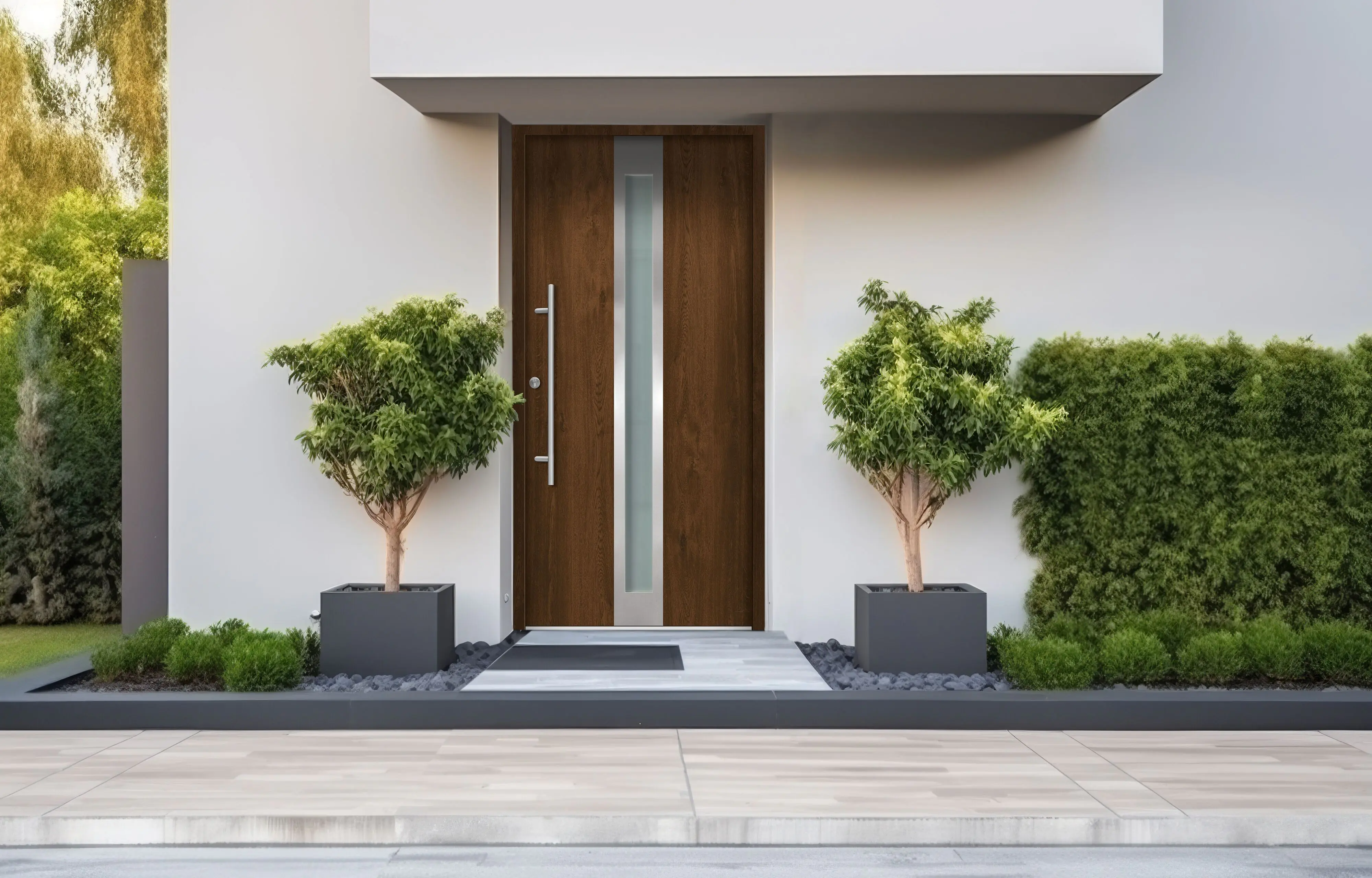 Splendoor Haustür Passivedoor Premium B01 Nussbaum DIN Links 110 x 210 cm