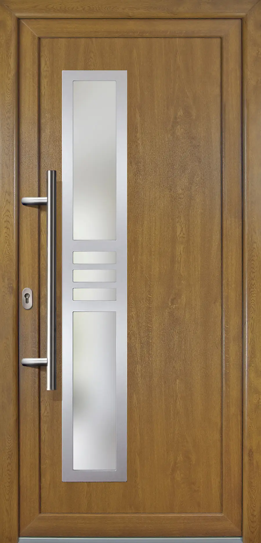 4060691162971 Meeth Haustür Signum PVC Exclusiv PVC Modell 60 108 x 208 cm, DIN links, weiß/golden Oak