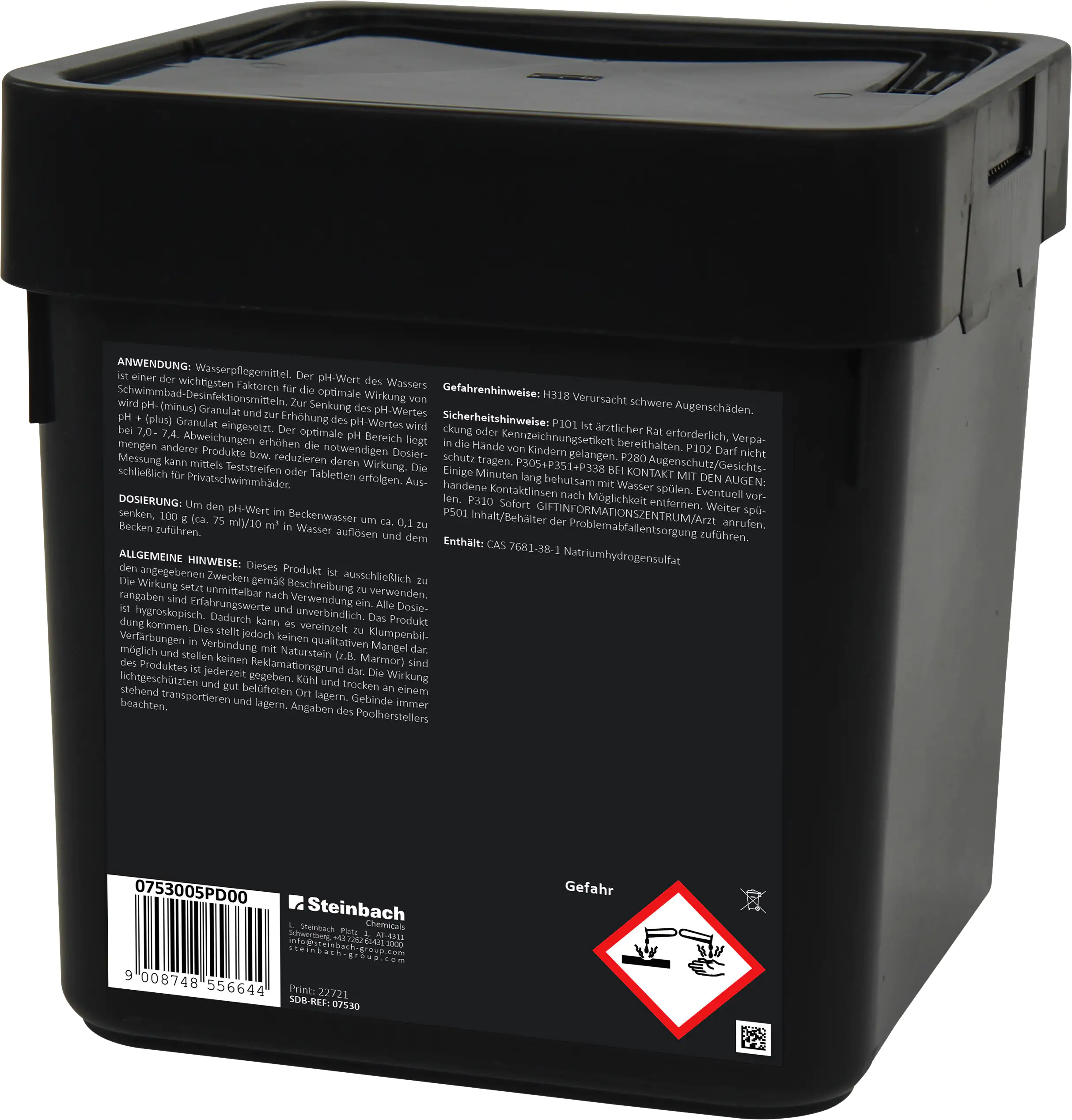 Steinbach Pool Professional pH Minus Granulat 7,5 kg Steinbach Pool Professional pH Minus Granulat 7,5 kg