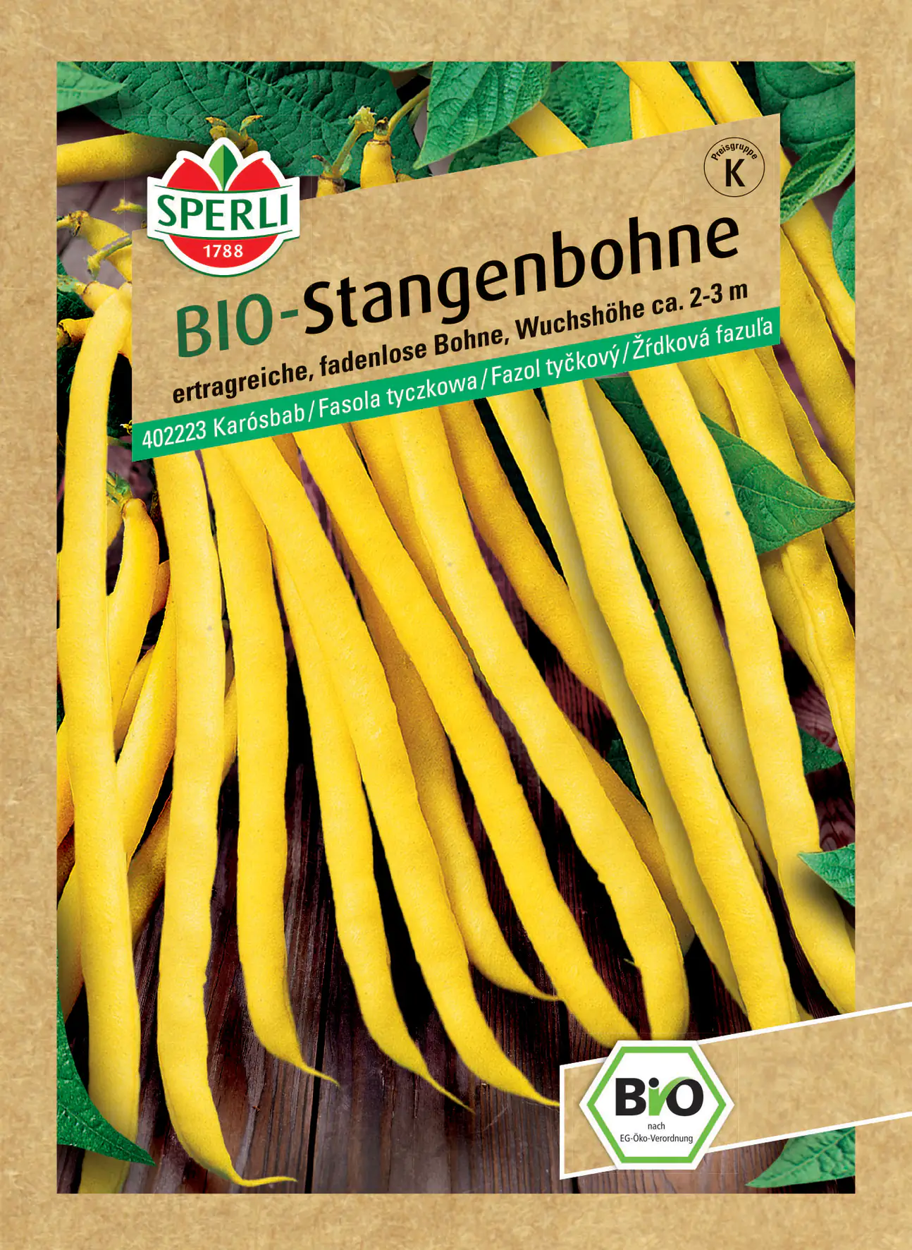 Sperli BIO Stangenbohne gelb