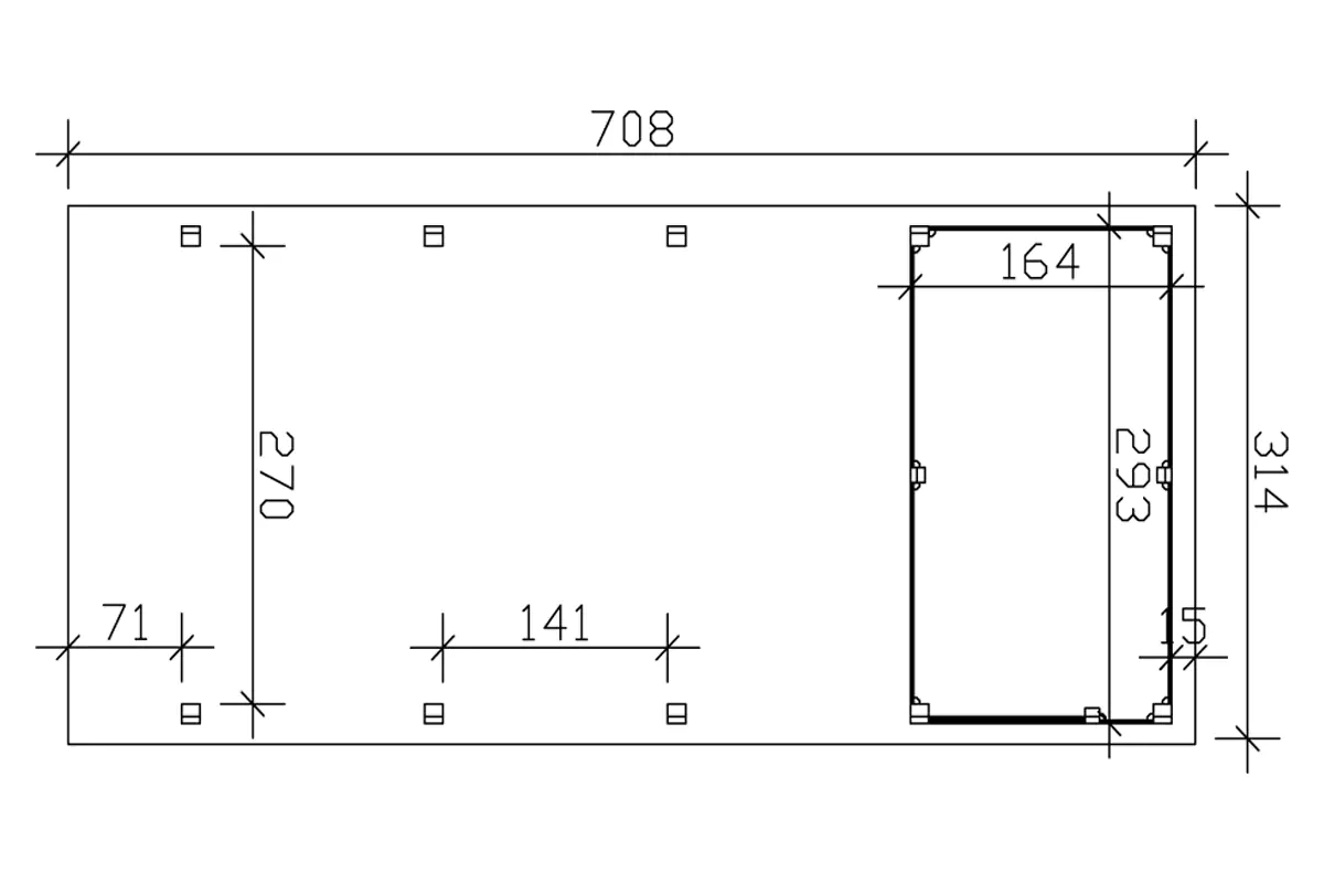 4018211034352_03 SKAN HOLZ Carport Friesland Set 2 314 x 708 cm, lasiert in Nussbaum