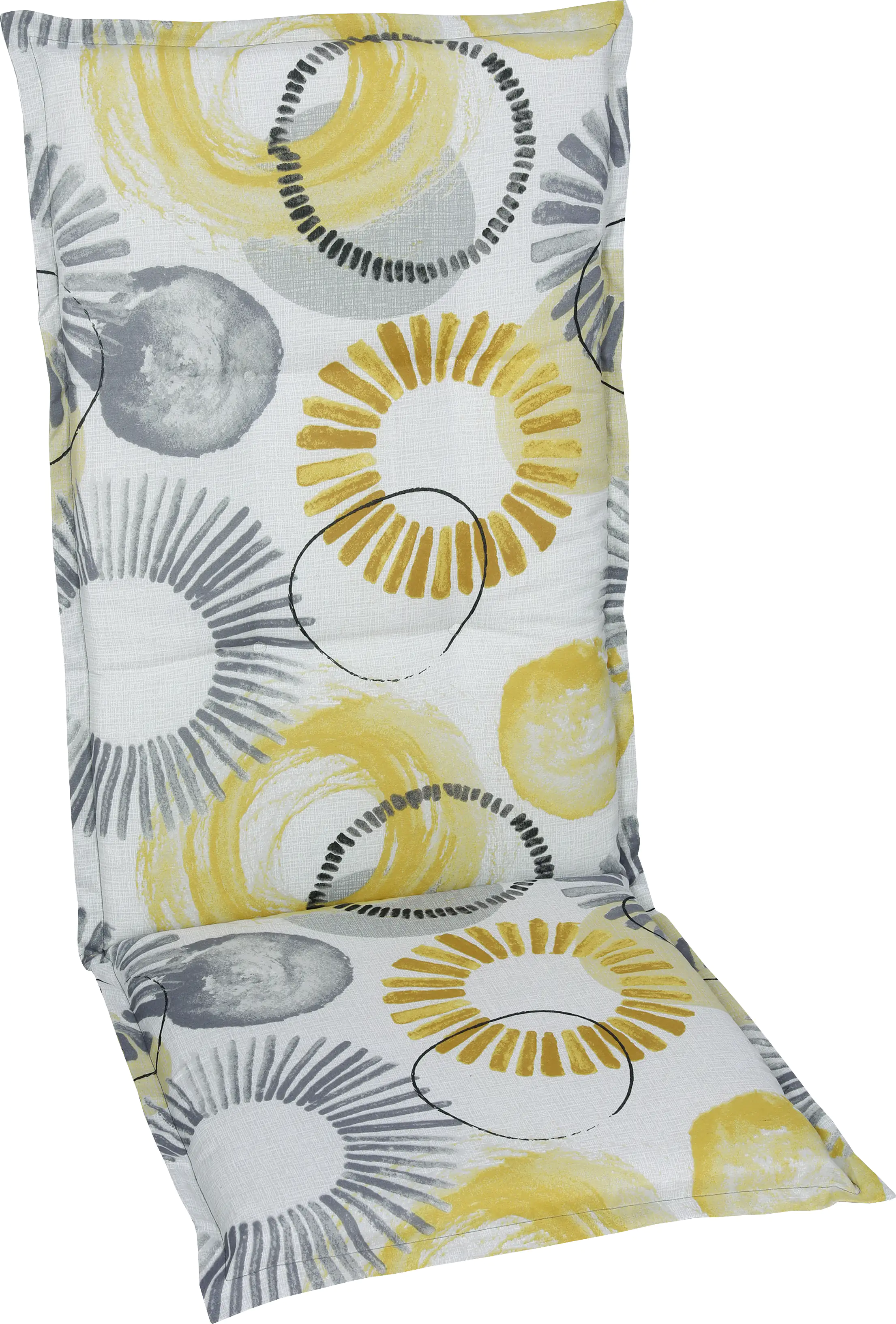 GO-DE Mittellehner-Auflage 108 cm x 50 cm x 6 cm, beige, gelb