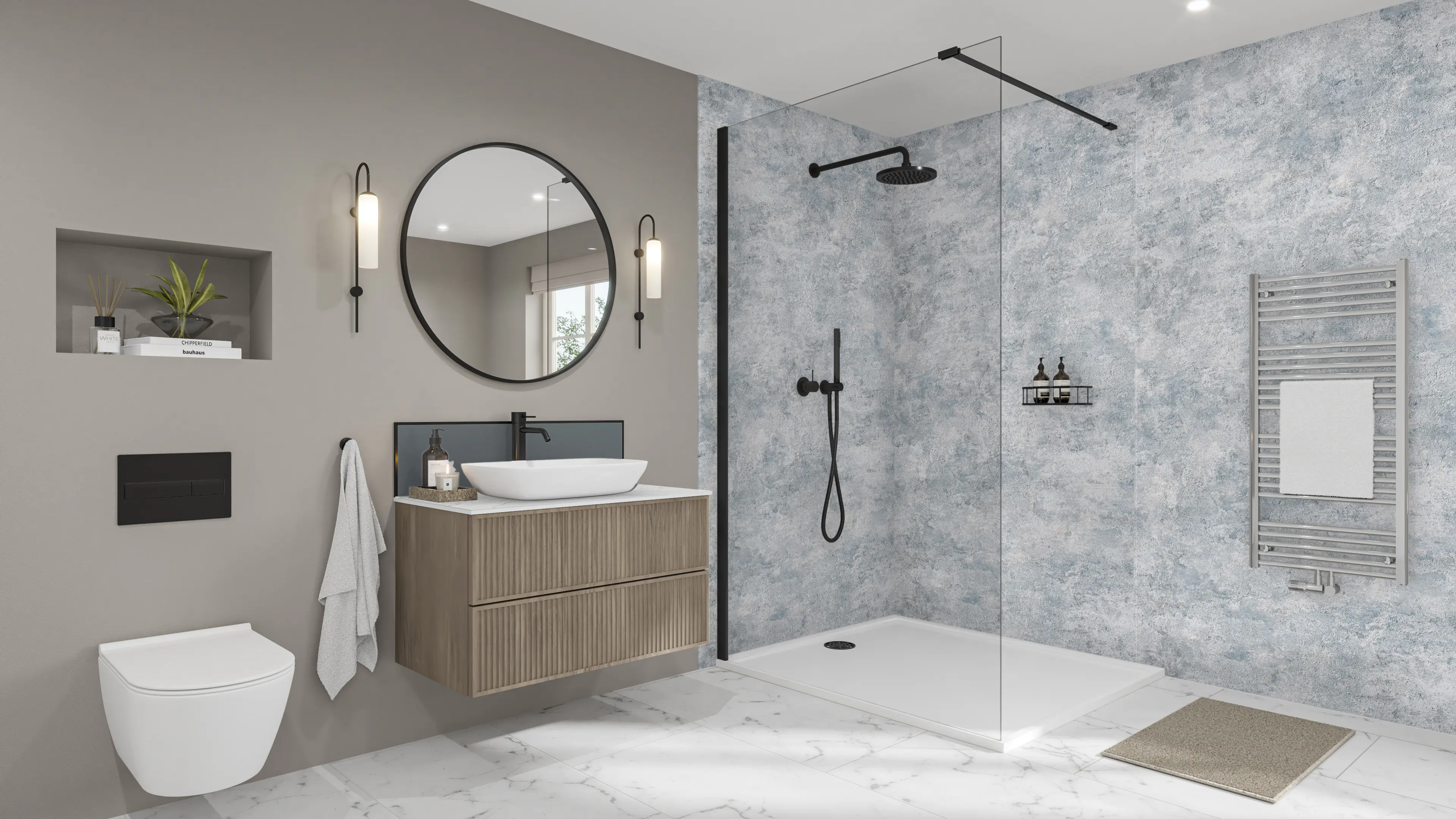 Wetwall Elite Wandpaneel  Caliza 120 x 242 cm mit Nut & Feder