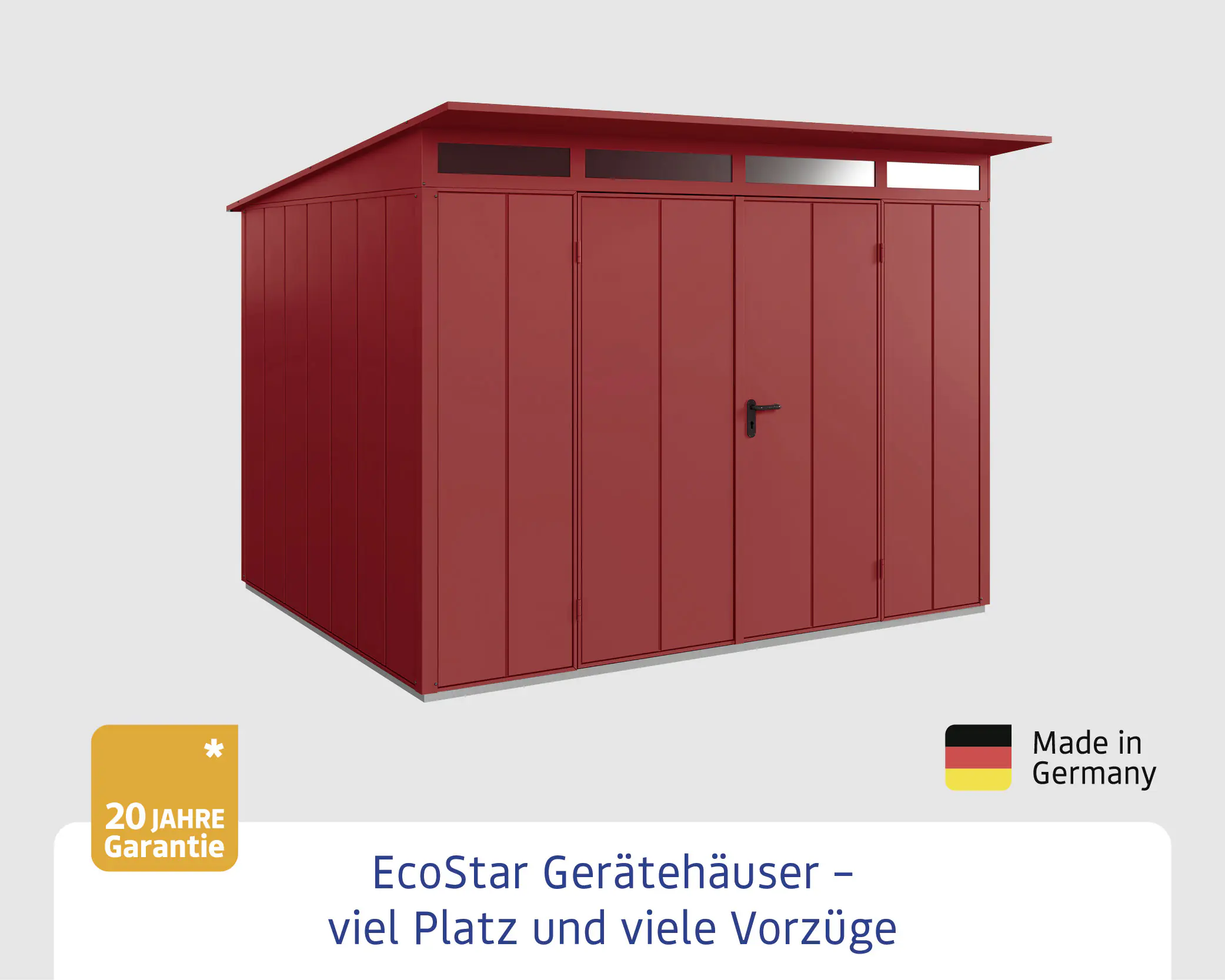 EcoStar Gerätehaus Elegant-P Typ 3 purpurrot 312,7 x 283,4 x 232,3 cm