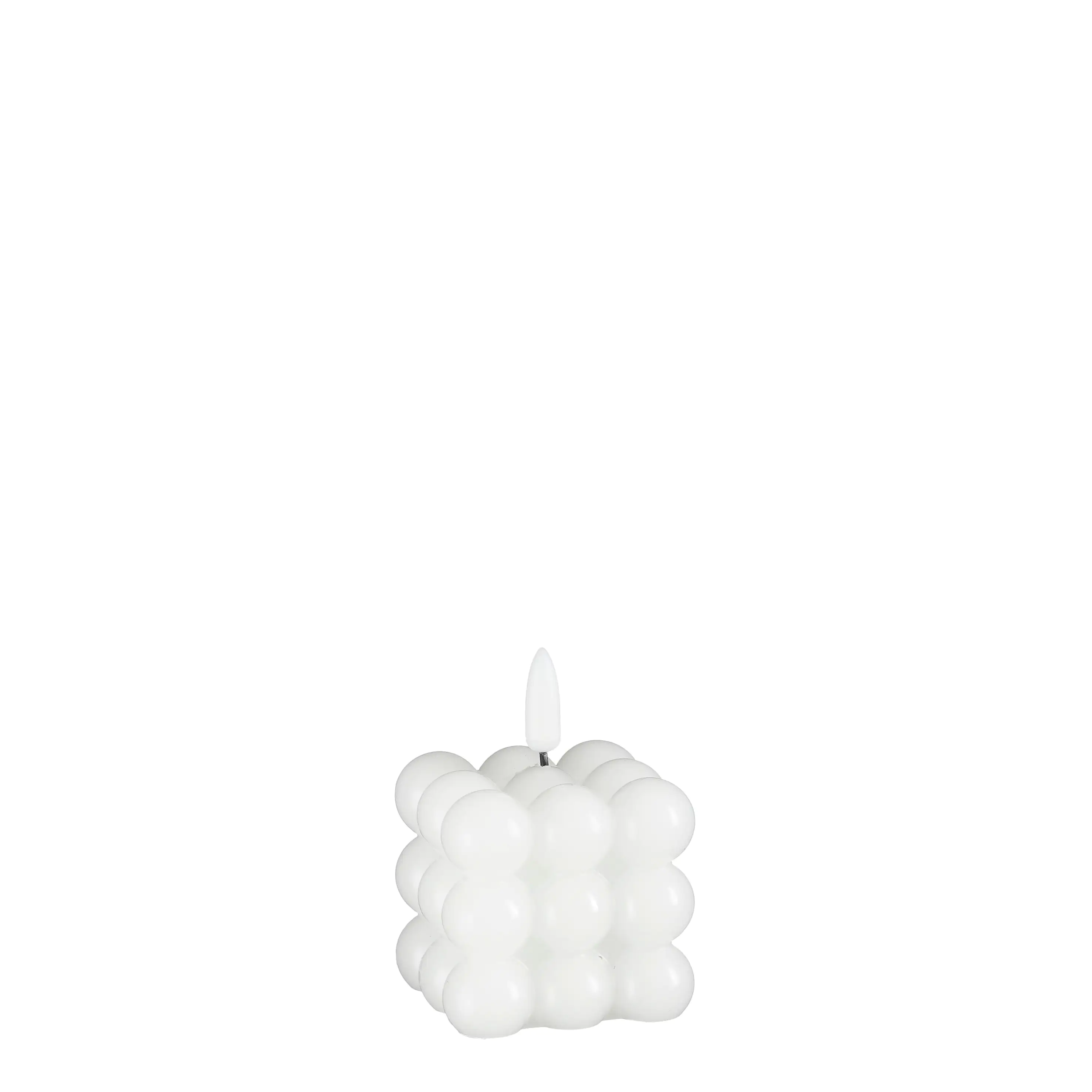 Mica Kerze LED 6 x 6 x 8,5 cm weiß warm weiß led batteriebetrieben Timer