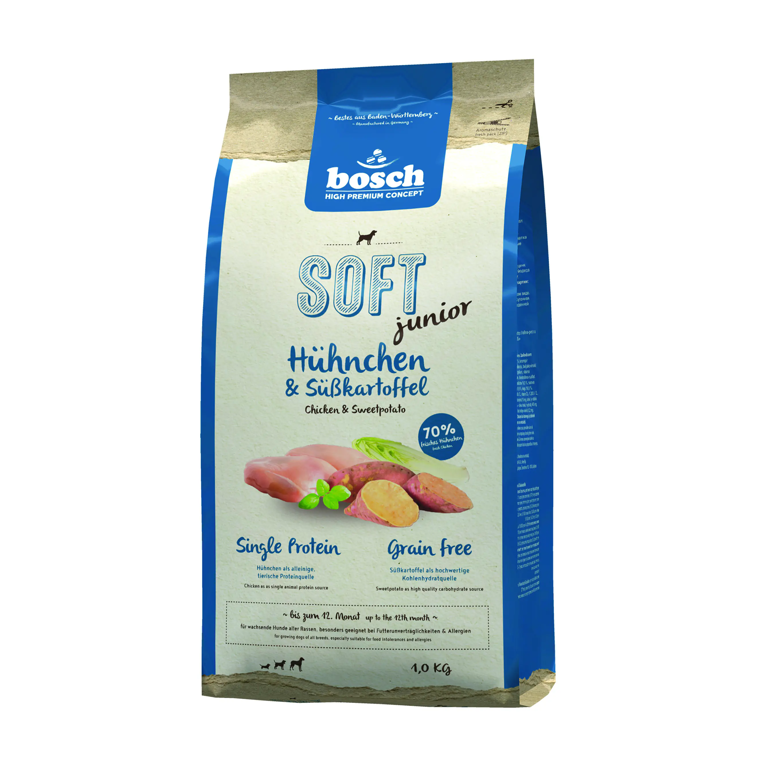 Bosch Hundetrockenfutter Junior Soft 1 kg Hühnchen & Süßkartoffel 