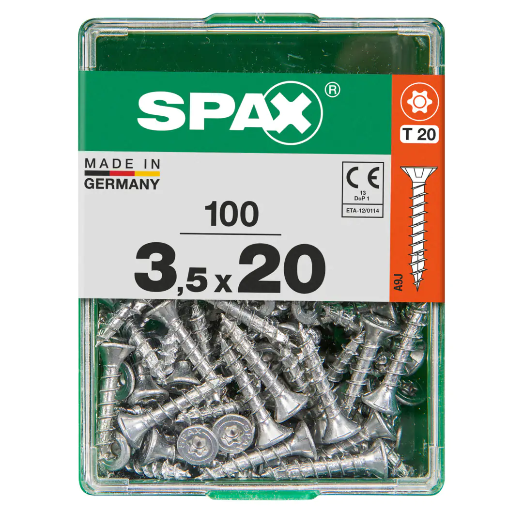 Spax Universalschrauben 3.5 x 20 mm TX 20 Senkkopf - 100 Stk. Spax Universalschrauben 3.5 x 20 mm TX 20 Senkkopf - 100 Stk.