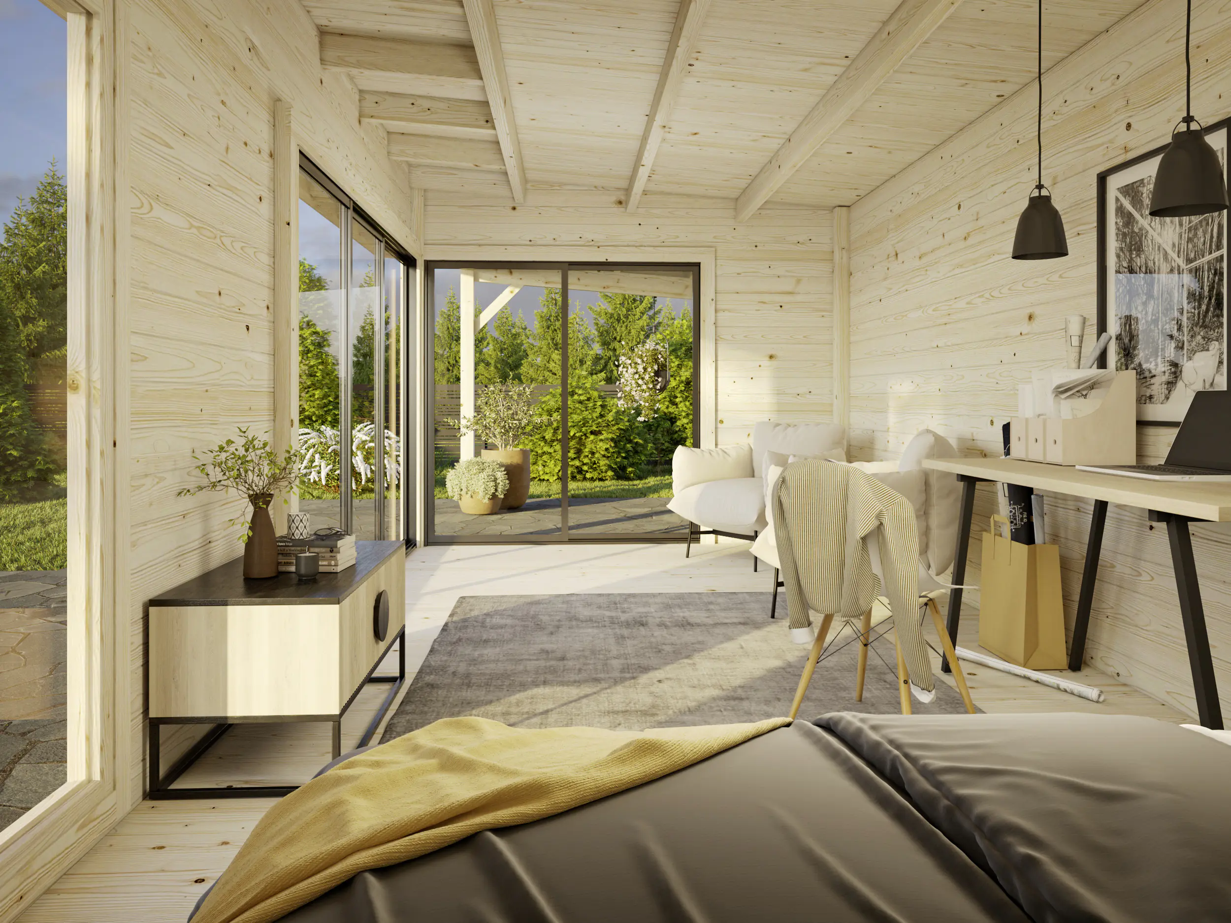 Palmako Gartenhaus Andrea 898 x 300 cm Slide mit Schiebetüren naturbelassen Palmako Gartenhaus Andrea 898 x 300 cm Slide mit Schiebetüren naturbelassen