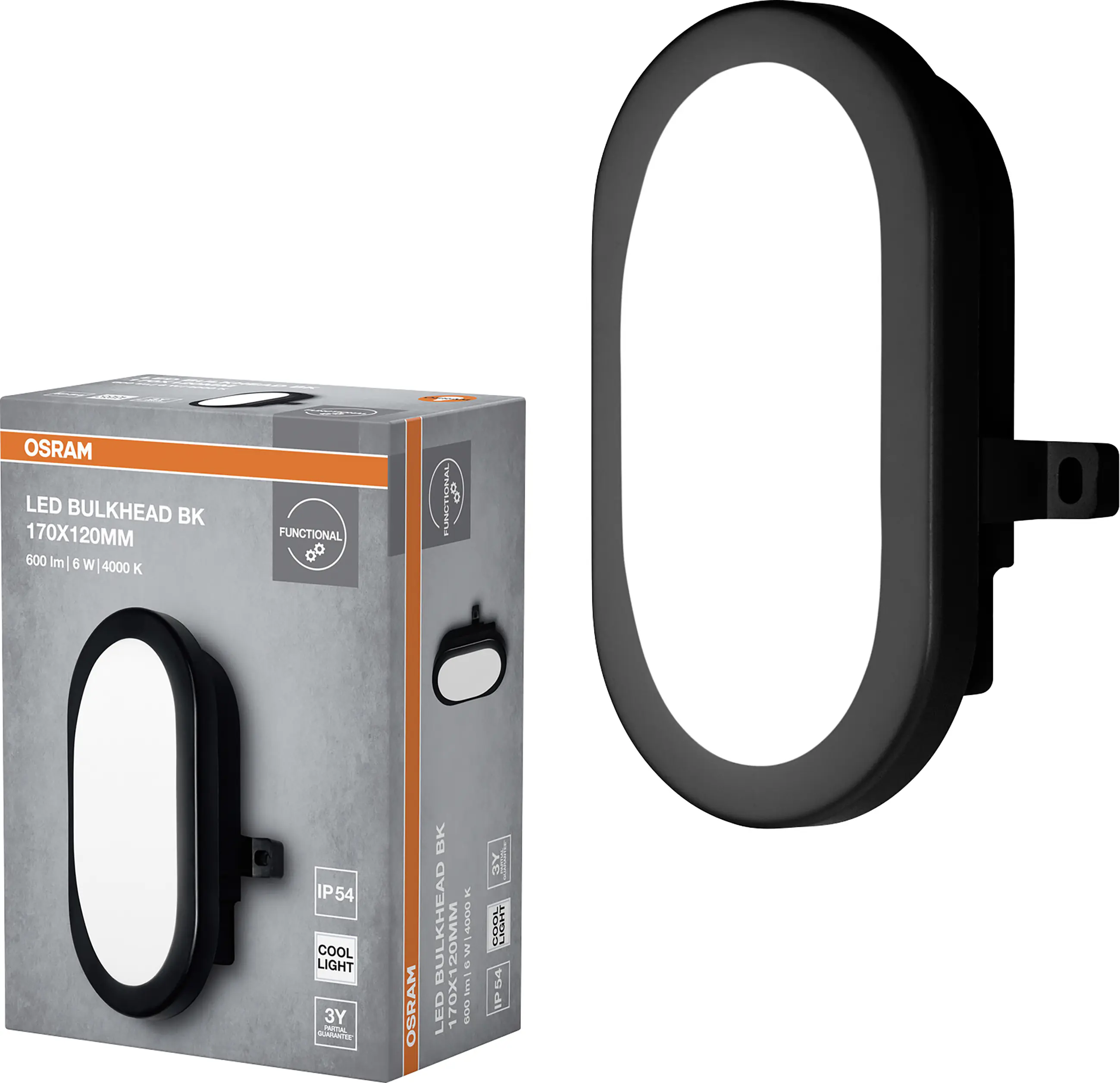 Osram LED Wandleuchte Bulkhead 6W 4000K schwarz Osram LED Wandleuchte Bulkhead 6W 4000K schwarz