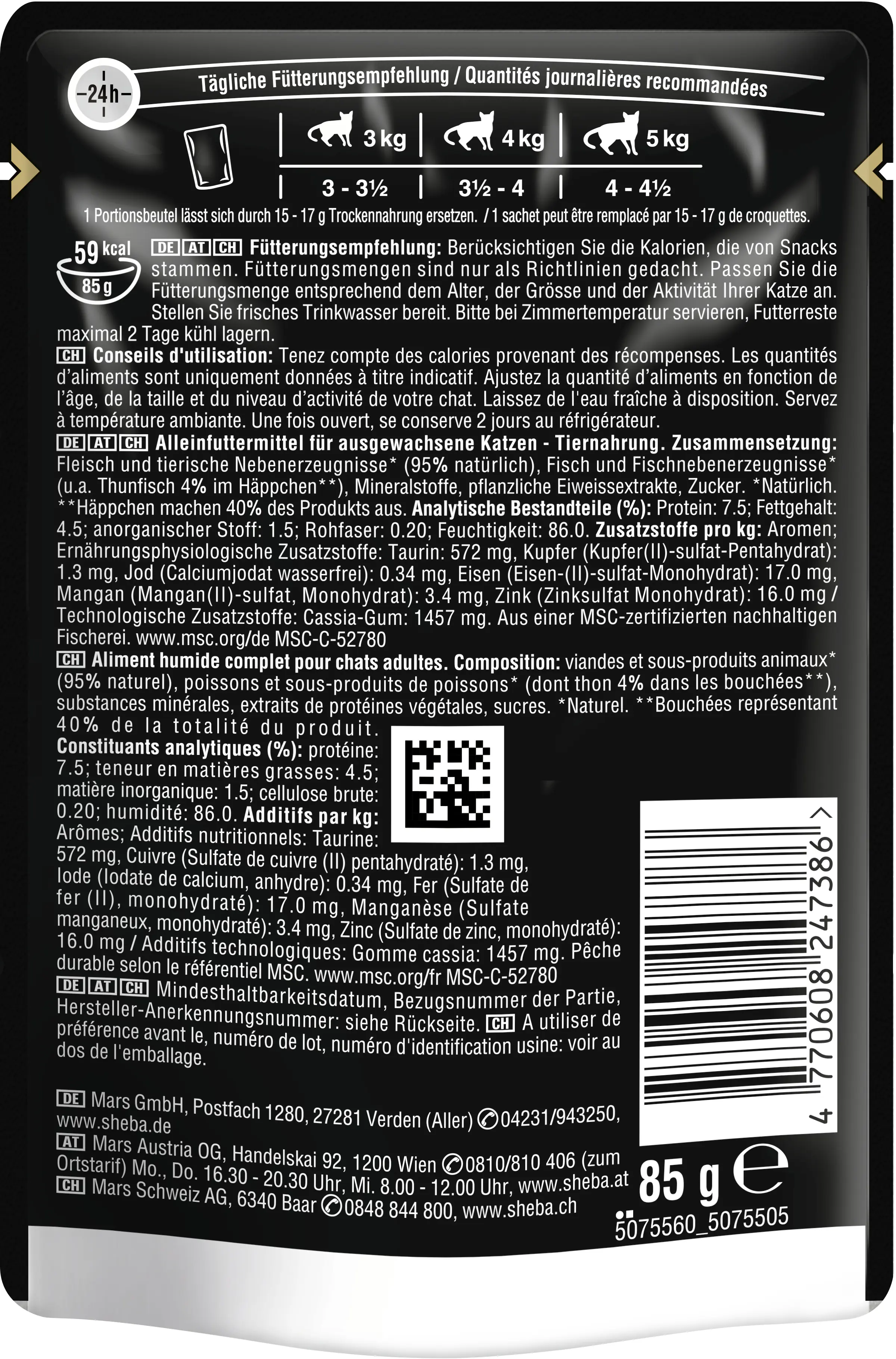 Sheba Delikatesse in Gelee Katzennassfutter Adult 85 g Thunfisch