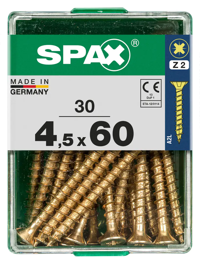 Spax Universalschrauben 4.5 x 60 mm PZ 2 - 30 Stk.