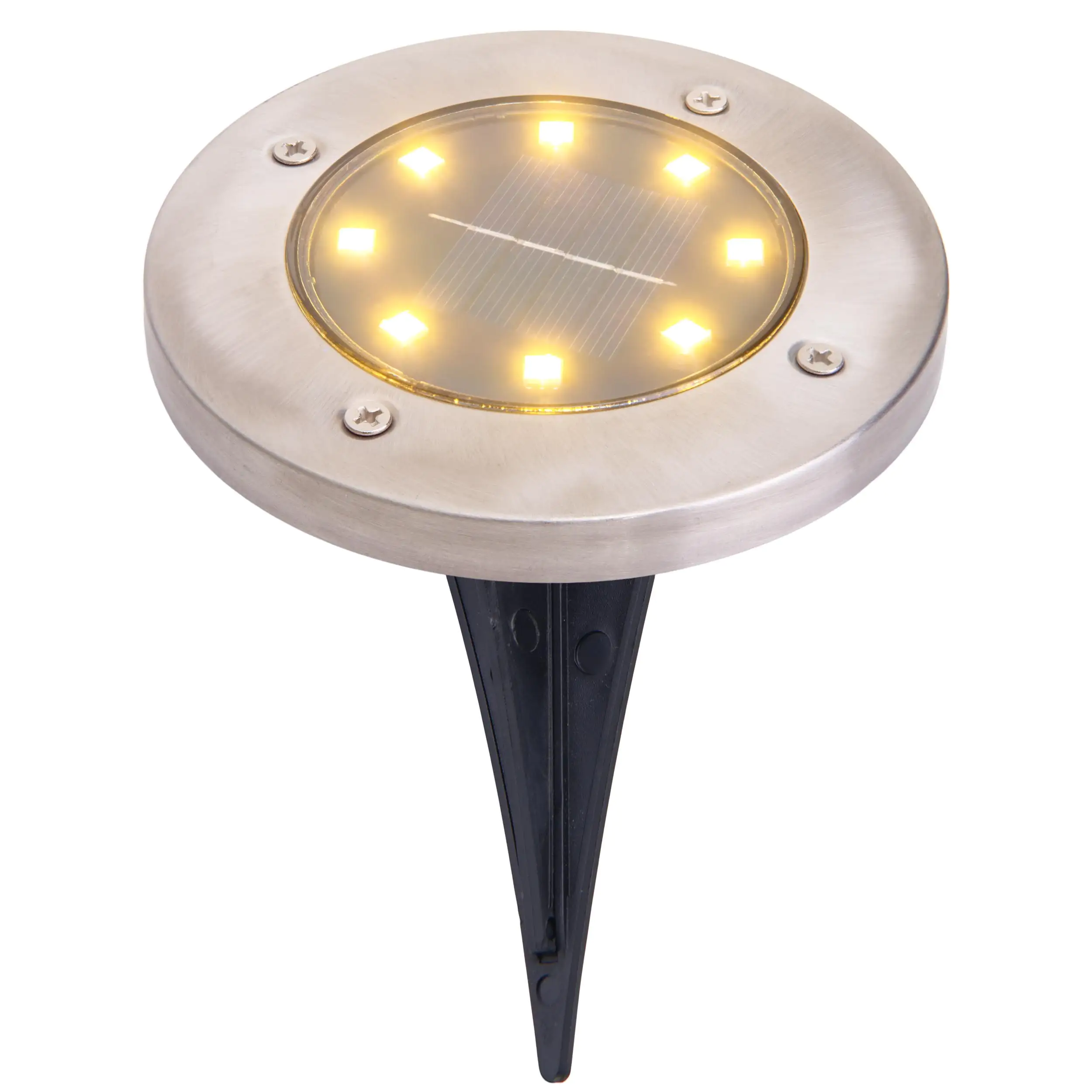 Light & More Solar Bodenspieß 4er Set silber