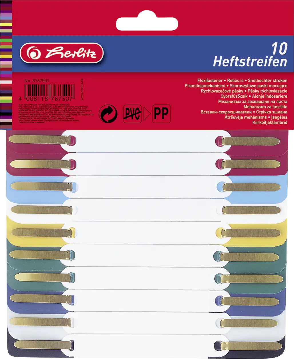 herlitz Heftstreifen PP 10 Stück 3,4 x 15 cm 