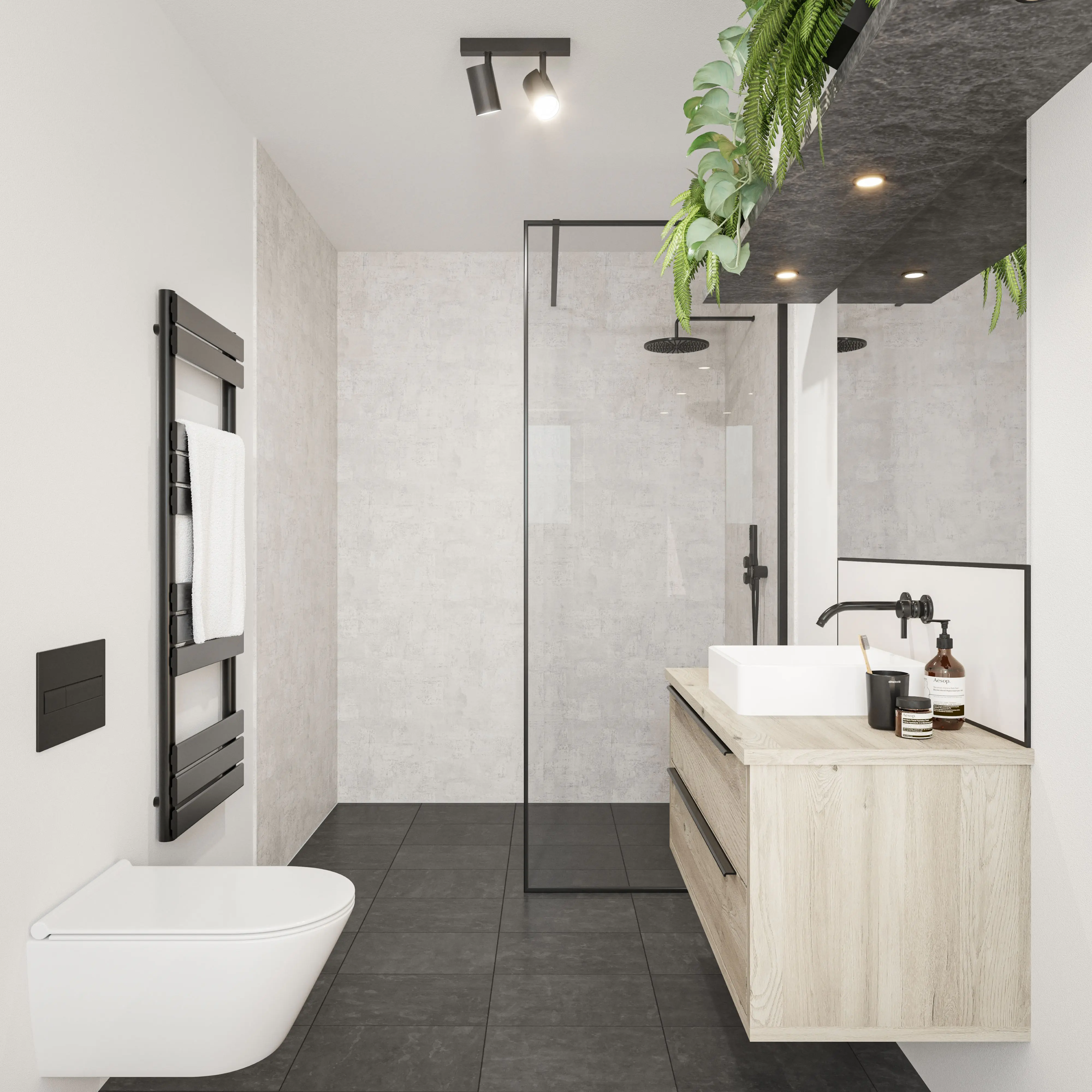 Wetwall Elite Wandpaneel  Light Stone 120 x 242 cm mit Nut & Feder