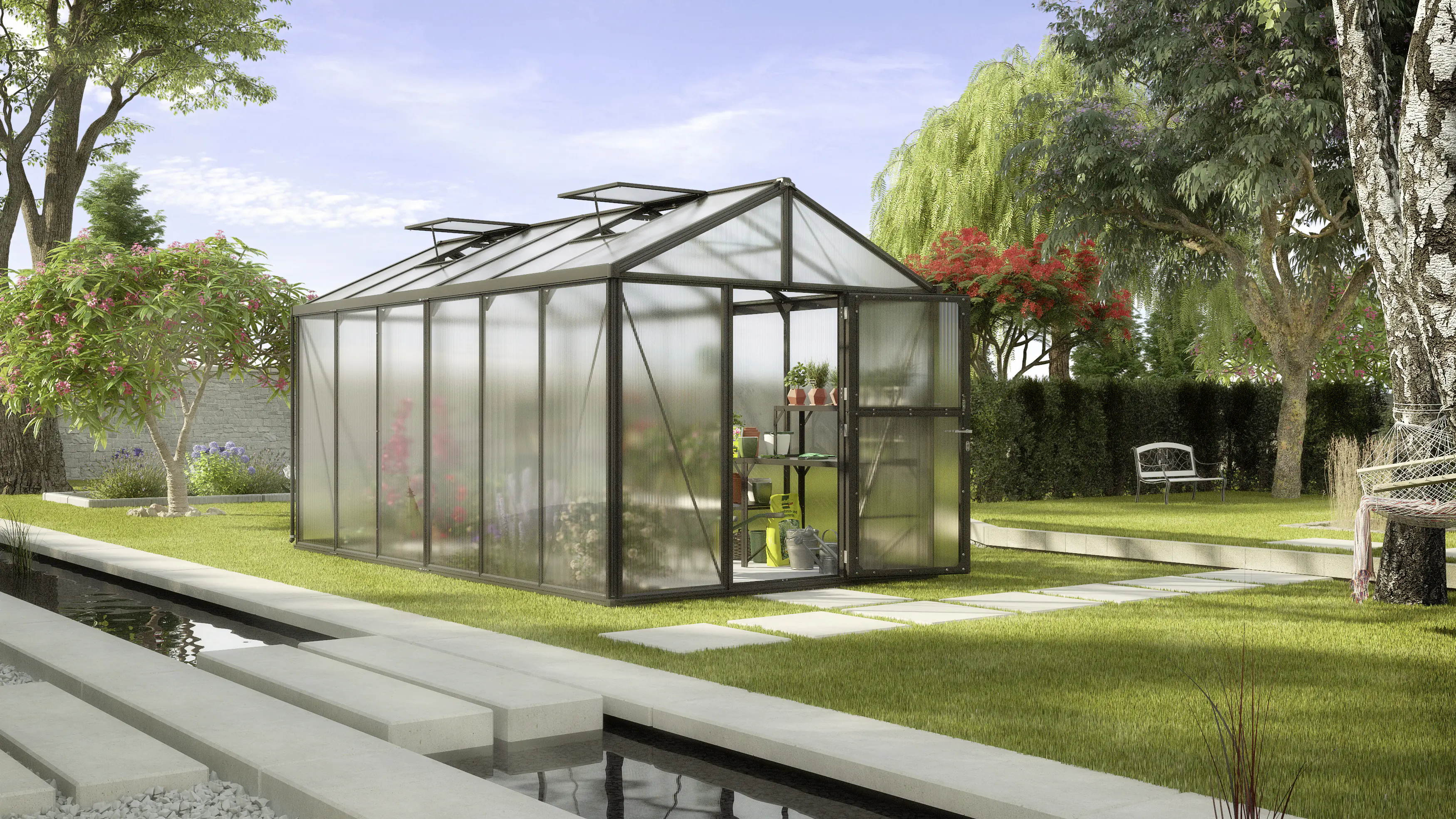 Vitavia Gewächshaus Zeus 11900 266 x 473 cm 10 mm Hohlkammerplatten