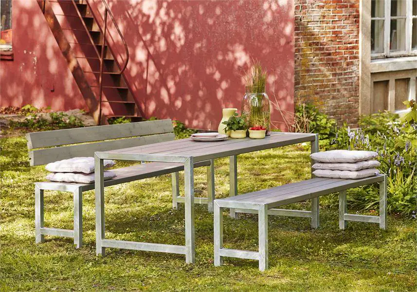 Plus Plankenbank 176 x 38 x 44 cm graubraun