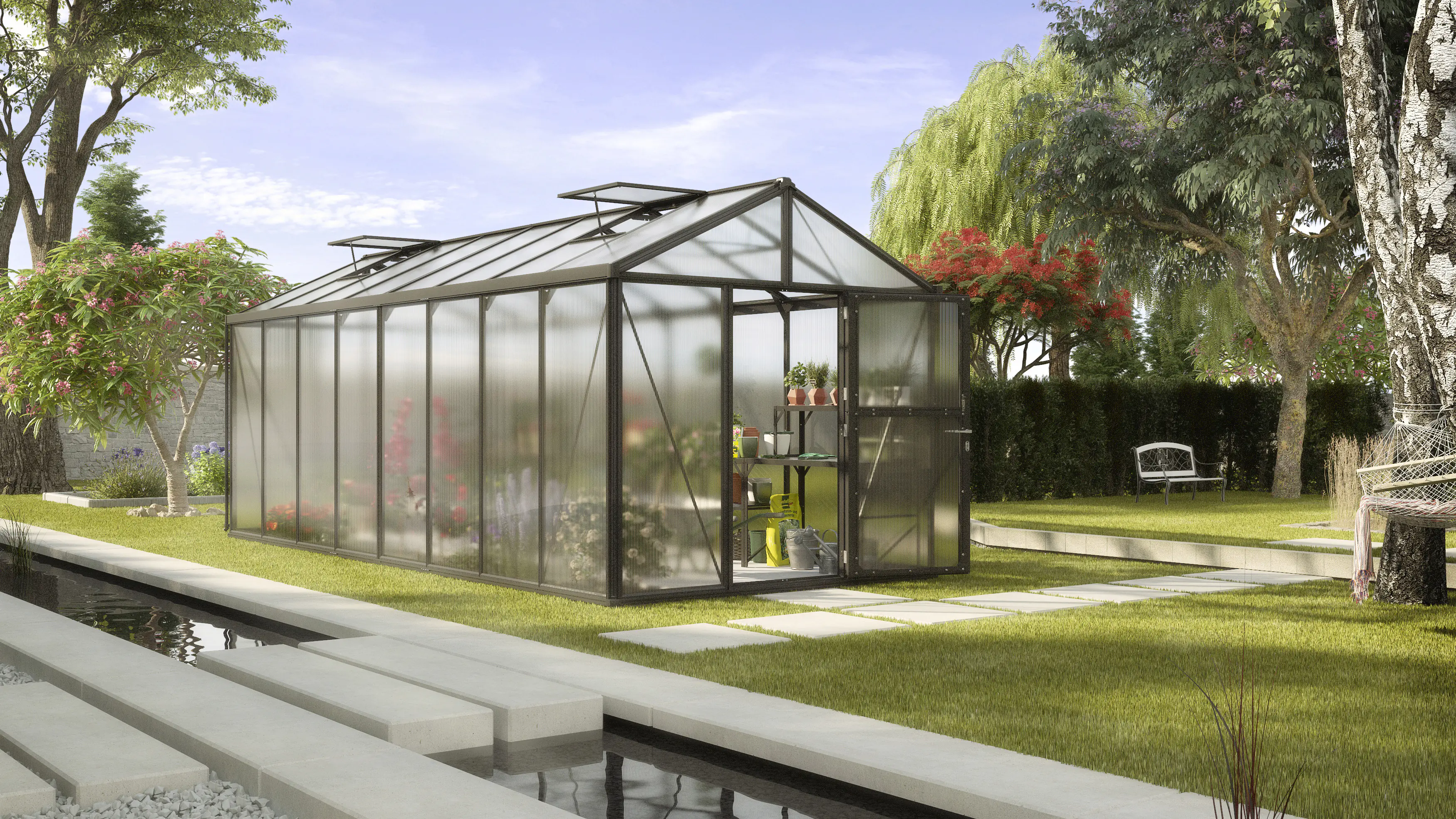 Vitavia Gewächshaus-Set Zeus 15700 HKP 16 mm schwarz 266 x 621 cm 