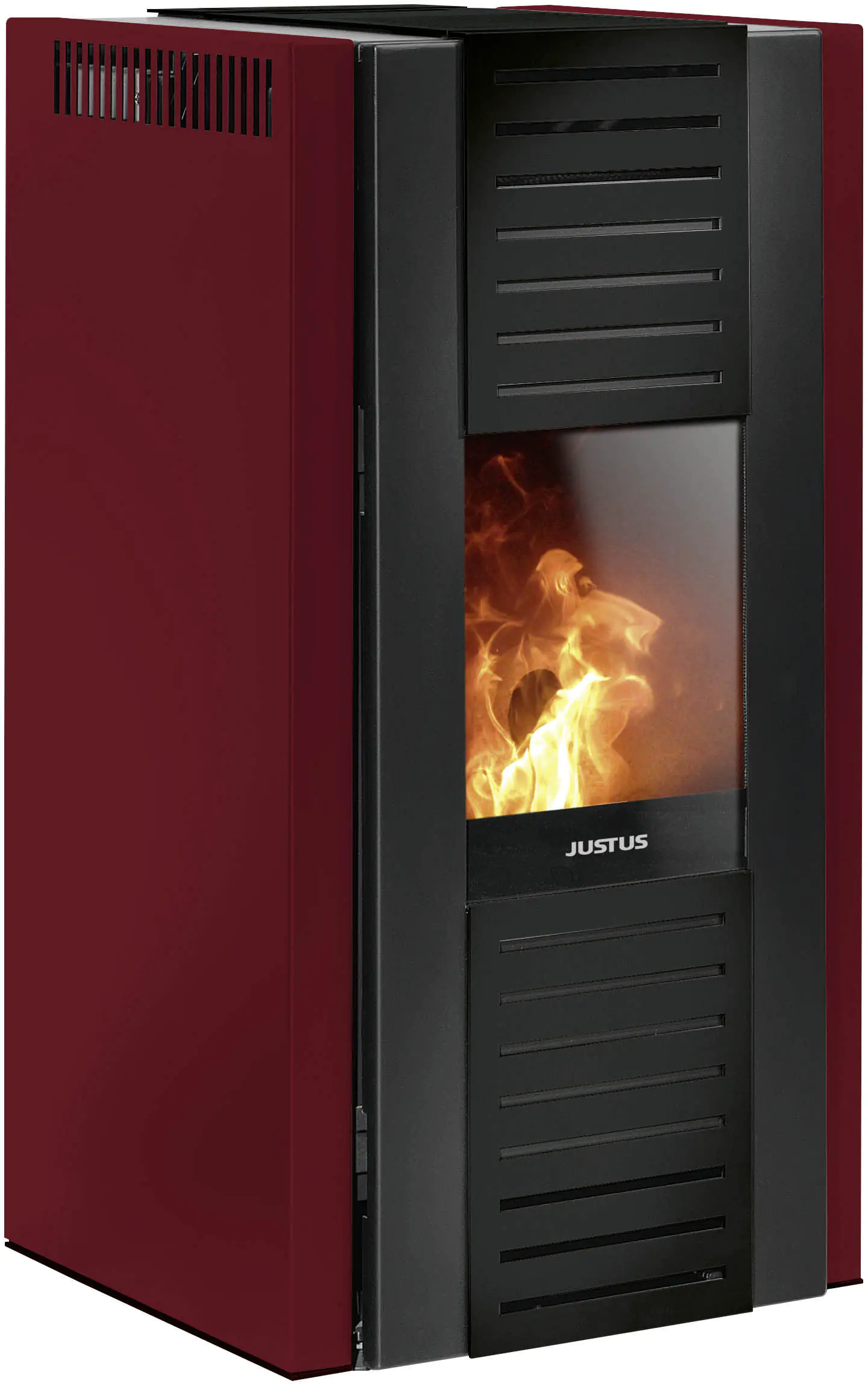 Justus Pelletofen Sirkos 2.0 Stahl bordeauxrot bis 6 kW Justus Pelletofen Sirkos 2.0 Stahl bordeauxrot bis 6 kW