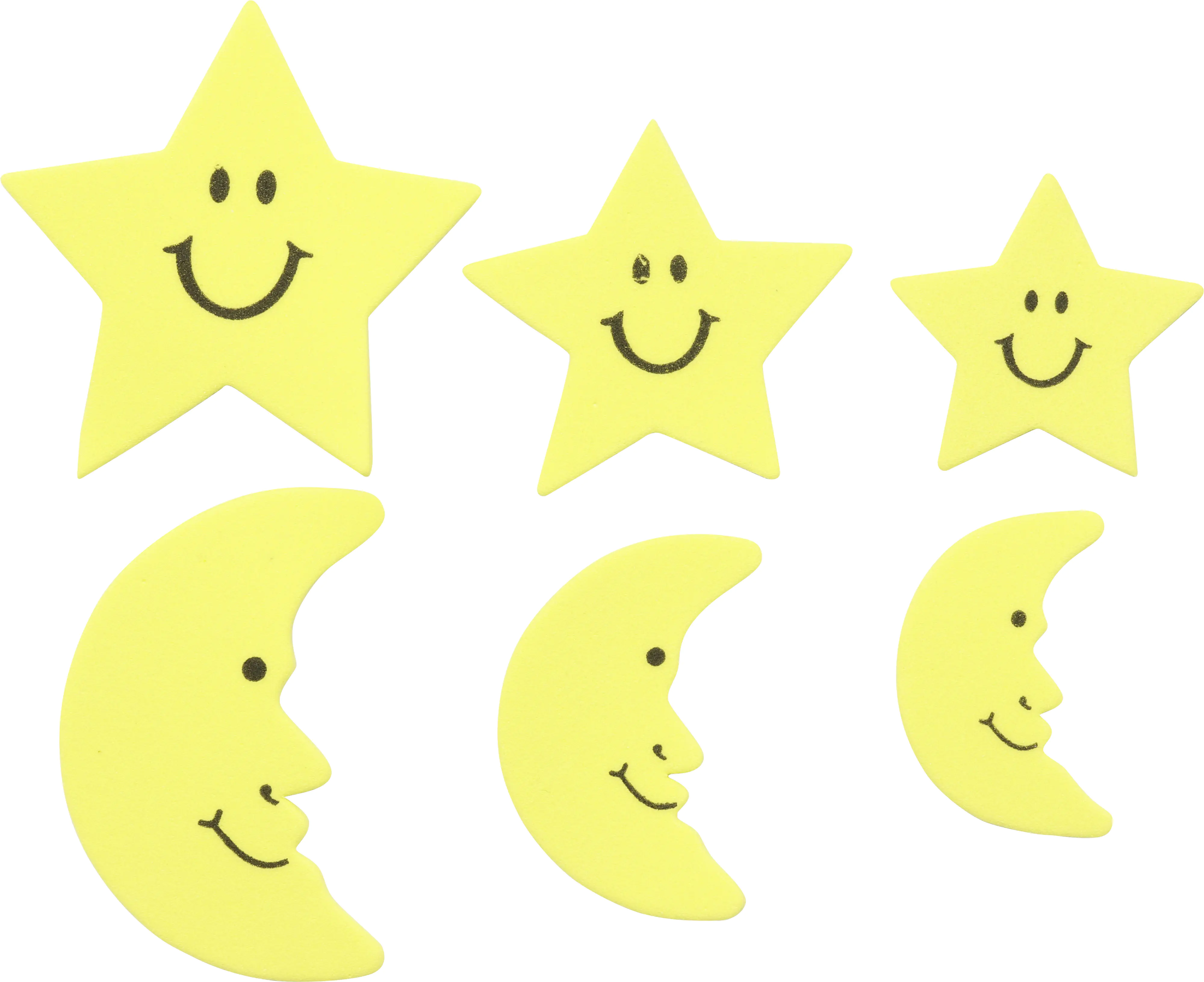 Glorex Moosgummi Sticker Sonne Mond Wolken selbstklebend  52 Stück