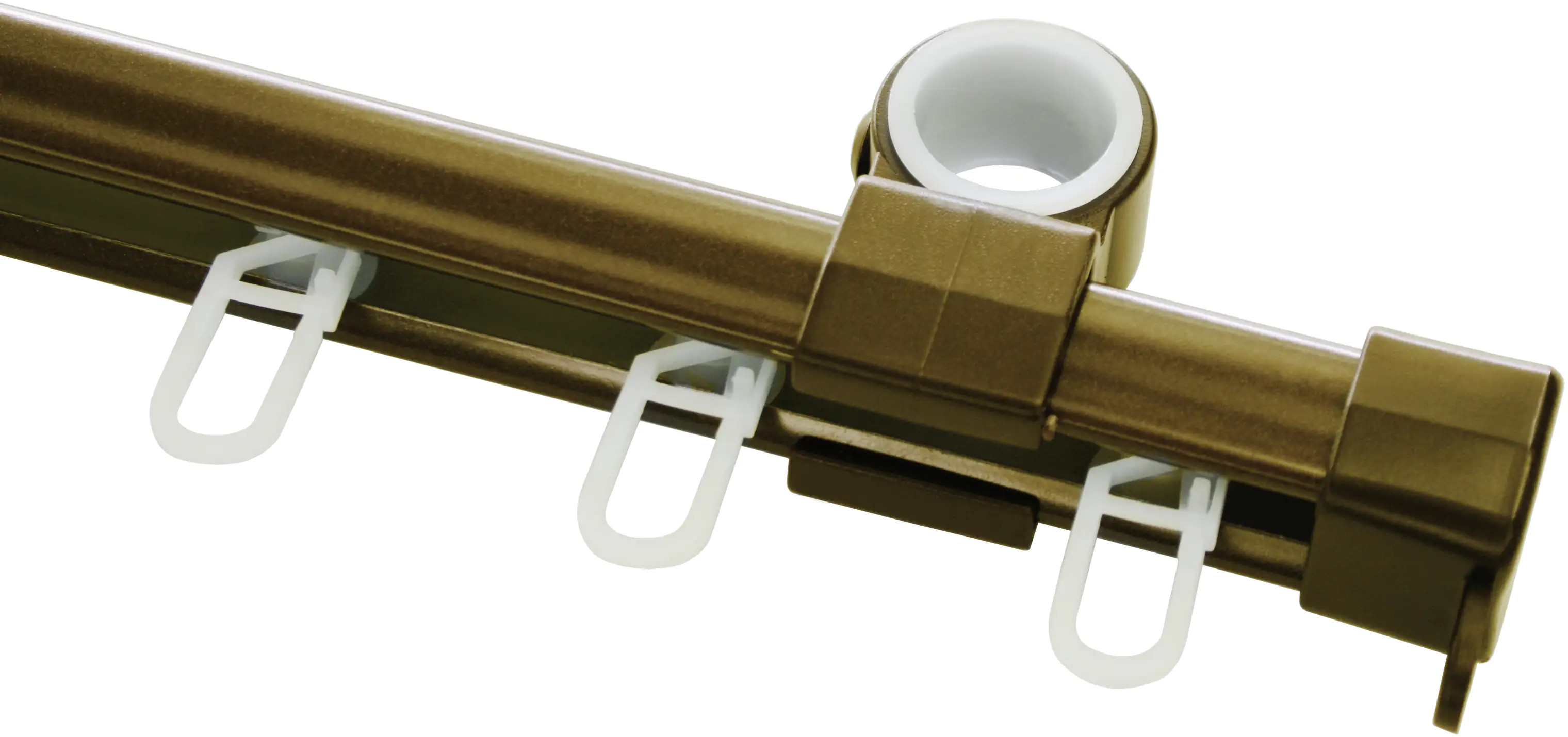 Gardinia Halter und Endkappe für U-Lauf, bronze, 2-er Pack Gardinia Halter und Endkappe für U-Lauf, bronze, 2-er Pack