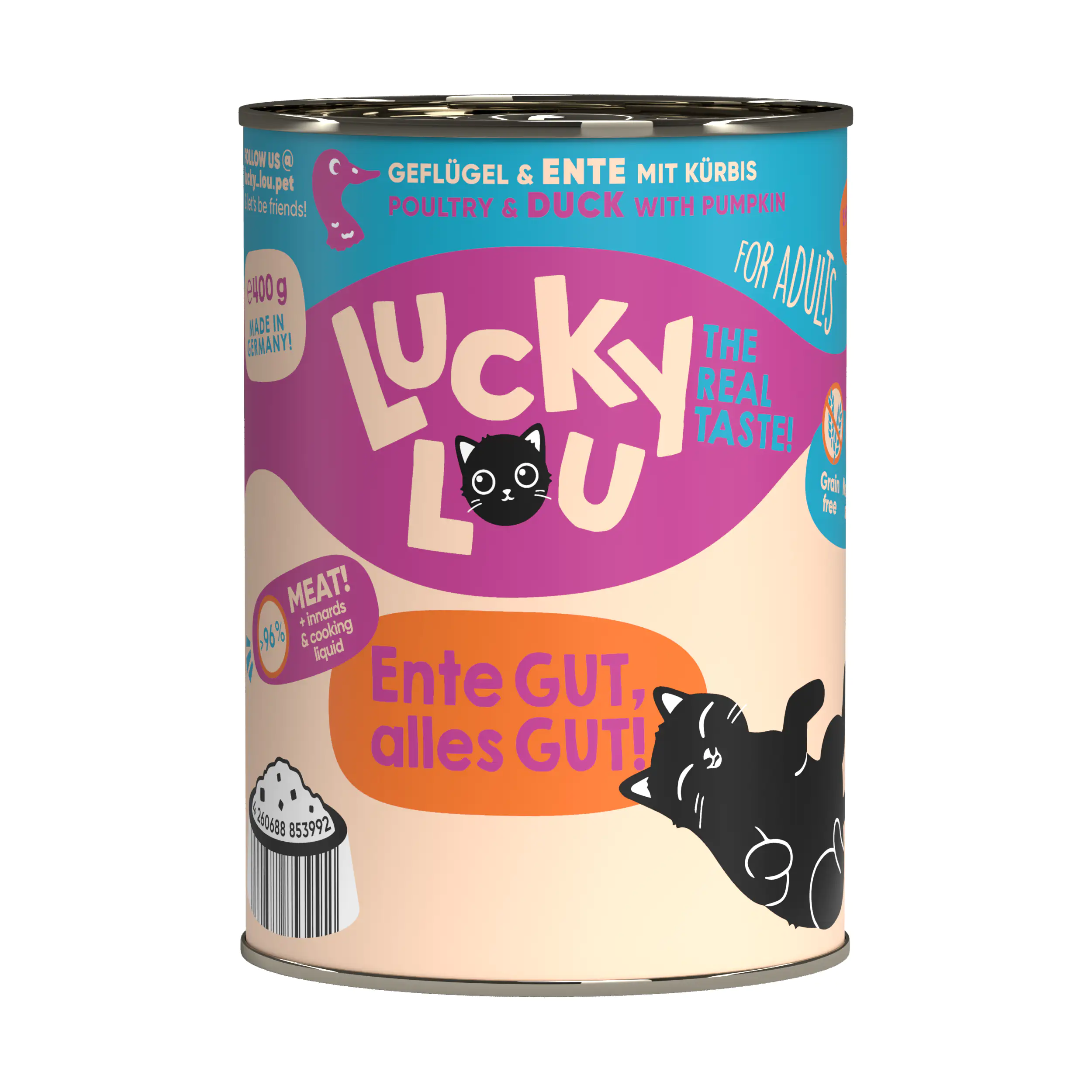 Lucky Lou Katzenfutter Geflügel und Ente 400 g