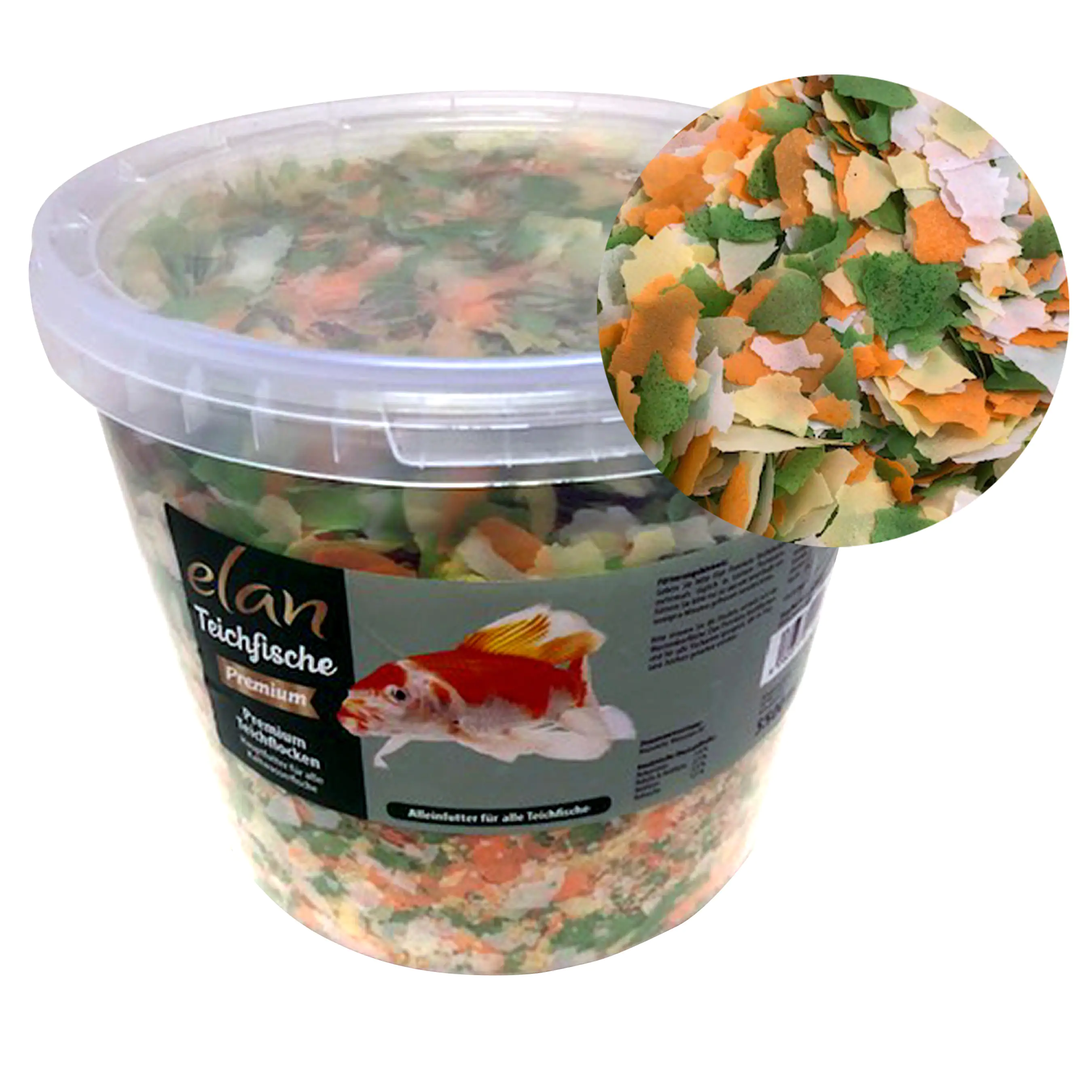 4260377511004 Elan Teichflocken Premuimfutter mit verschiedenen Flocken 5,5 L