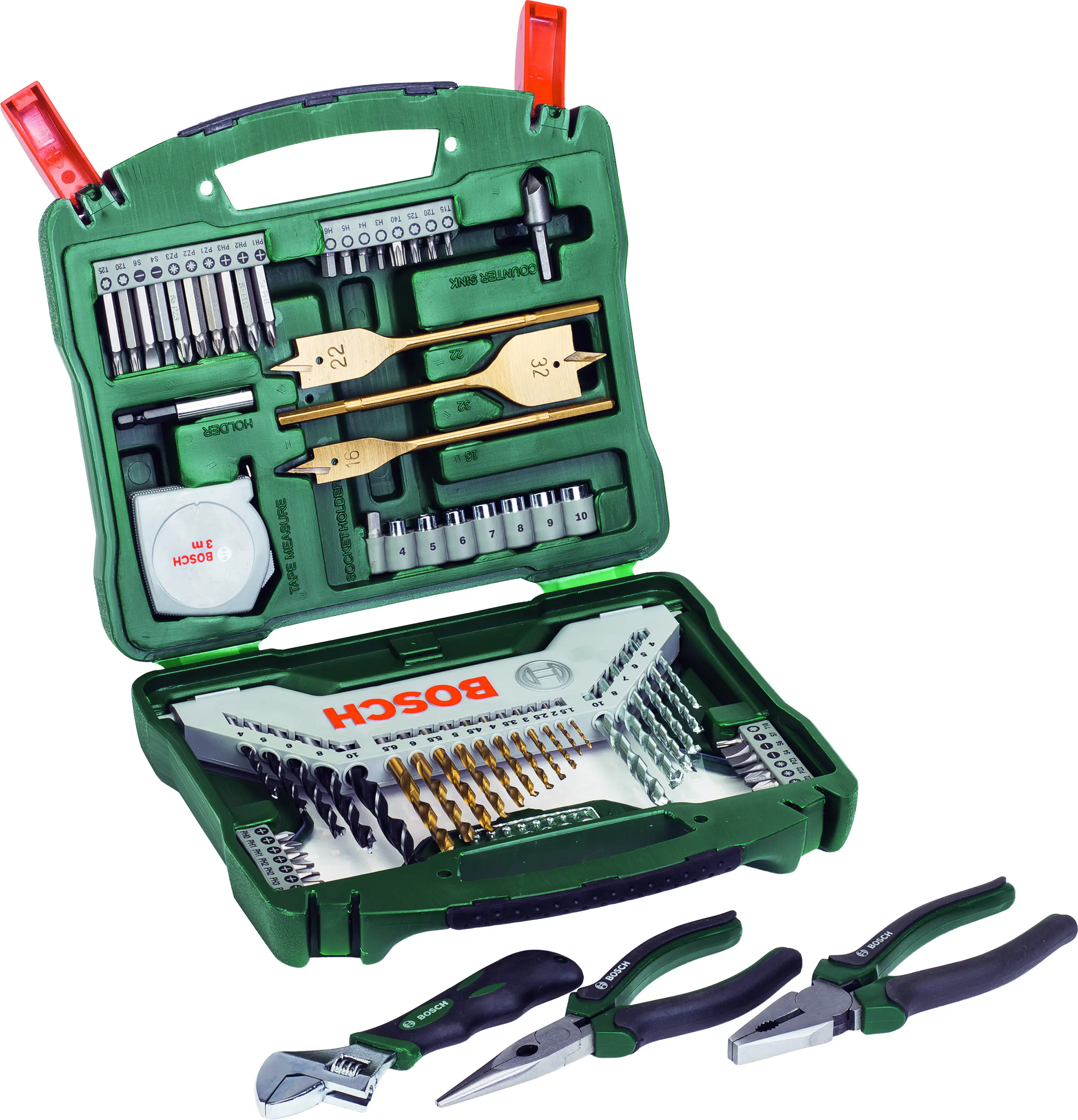 Bosch Bit-Bohrer Set X-Line 70-teilig inkl. Zangen-Set Bosch Bit-Bohrer Set X-Line 70-teilig inkl. Zangen-Set