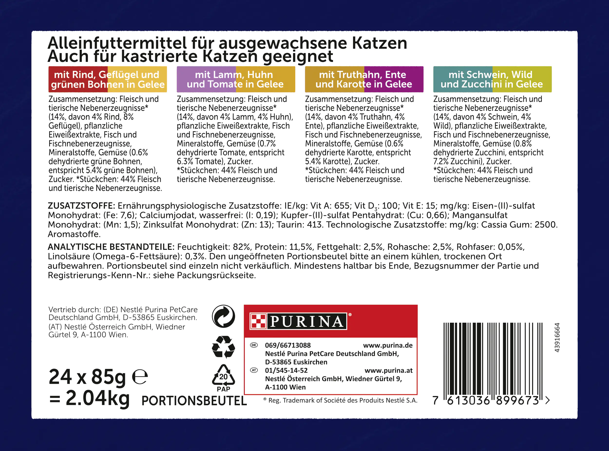 Felix So gut wie es aussieht Doppelt Lecker Fleisch mit Gemüse 24x 85g