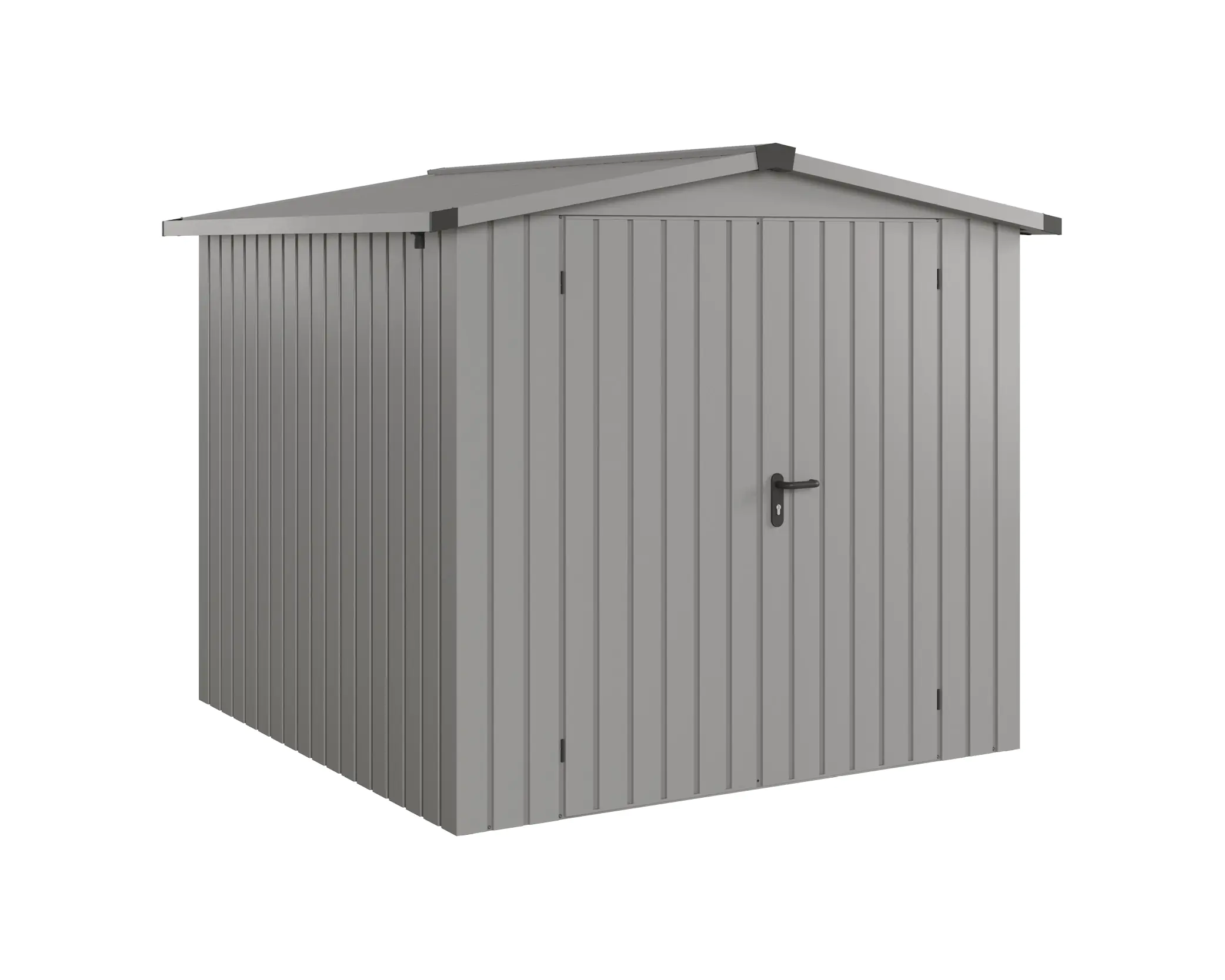 EcoStar Metallgerätehaus Euroline ESD5 aluminiumgrau 214 x 214 cm 2-flg.