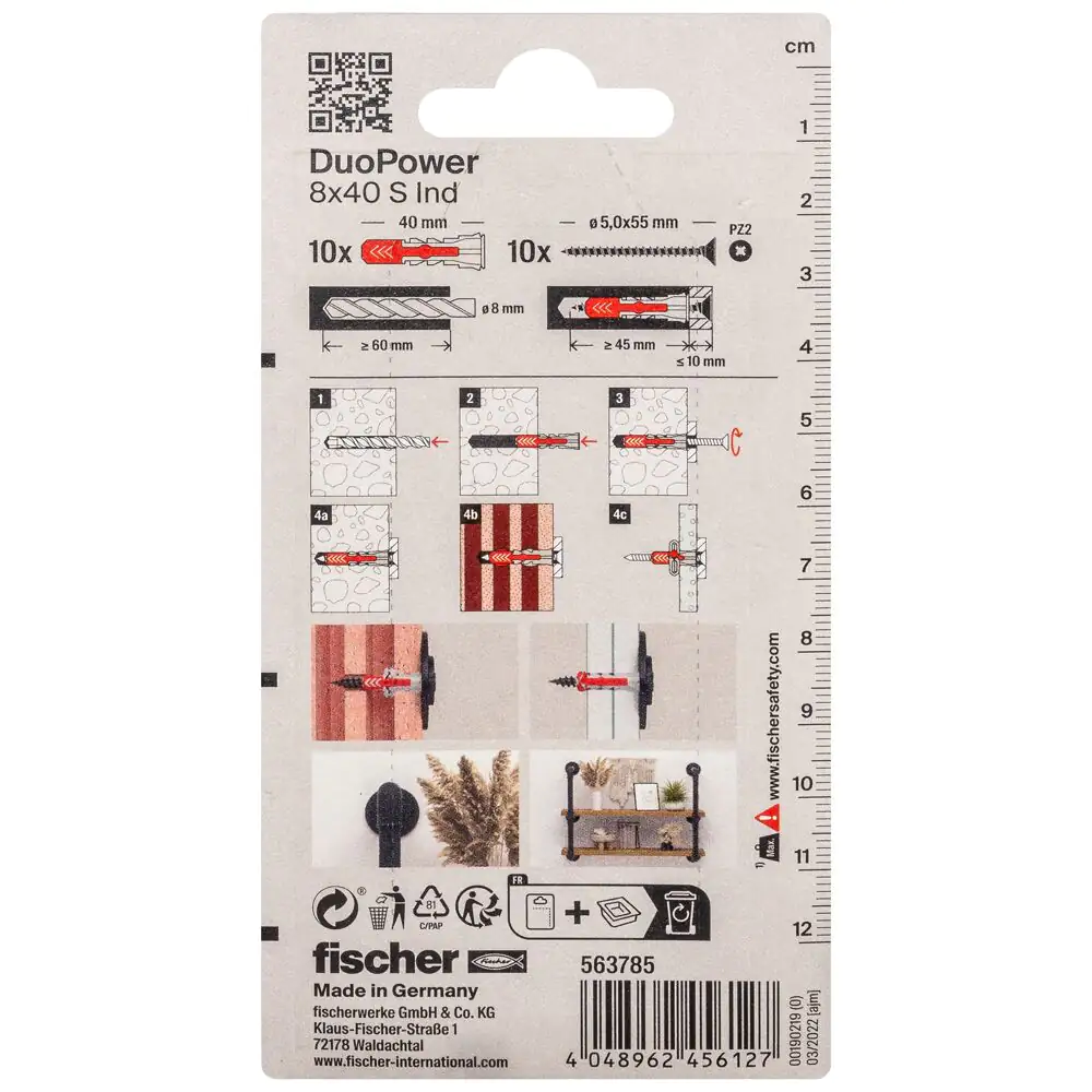 fischer Dübel DuoPower 8 x 40 mm - 10 Stück fischer Dübel DuoPower 8 x 40 mm - 10 Stück