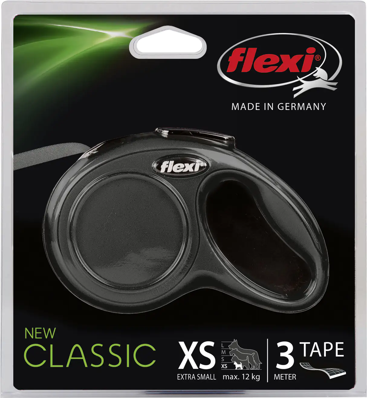 Flexi Hundeleine New Classic XS schwarz, Gurt