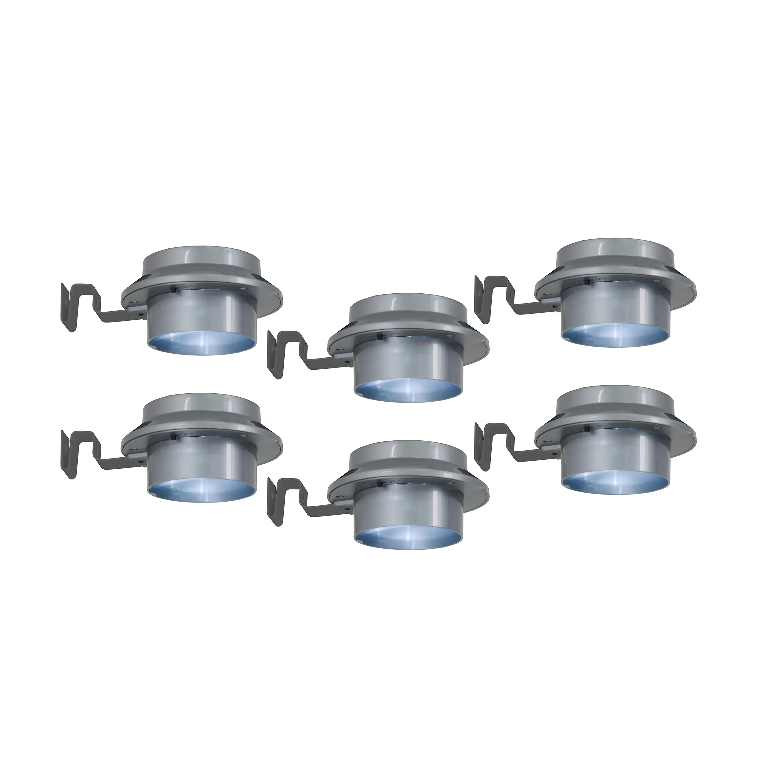 Light & More LED Solar-Dachrinnenleuchte Mistra grau Ø 10 cm kaltweiß 6 Stück