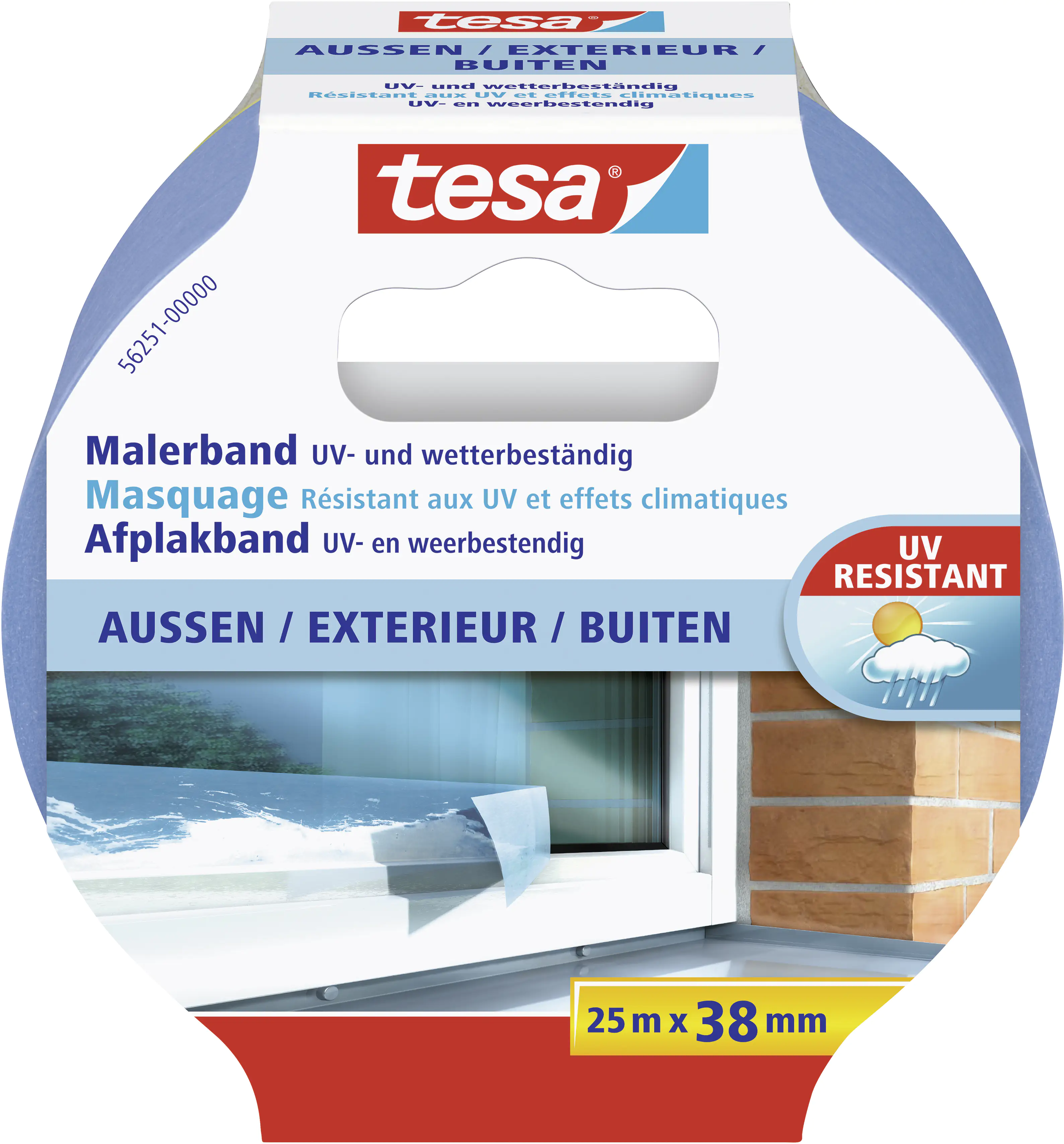 tesa Malerband Außen 25 m x 38 mm, blau tesa Malerband Außen 25 m x 38 mm, blau