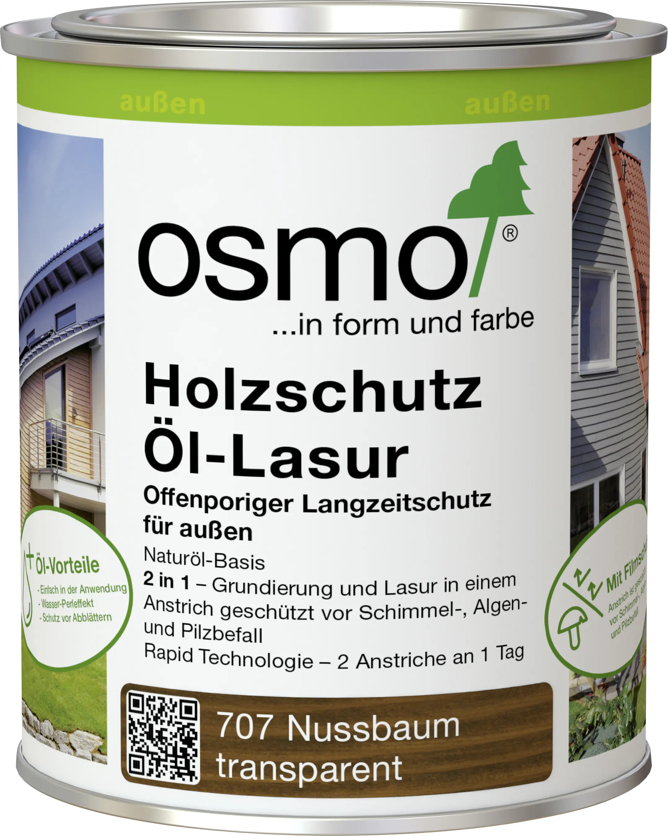 Osmo Holzschutz Öl-Lasur 750 ml nussbaum