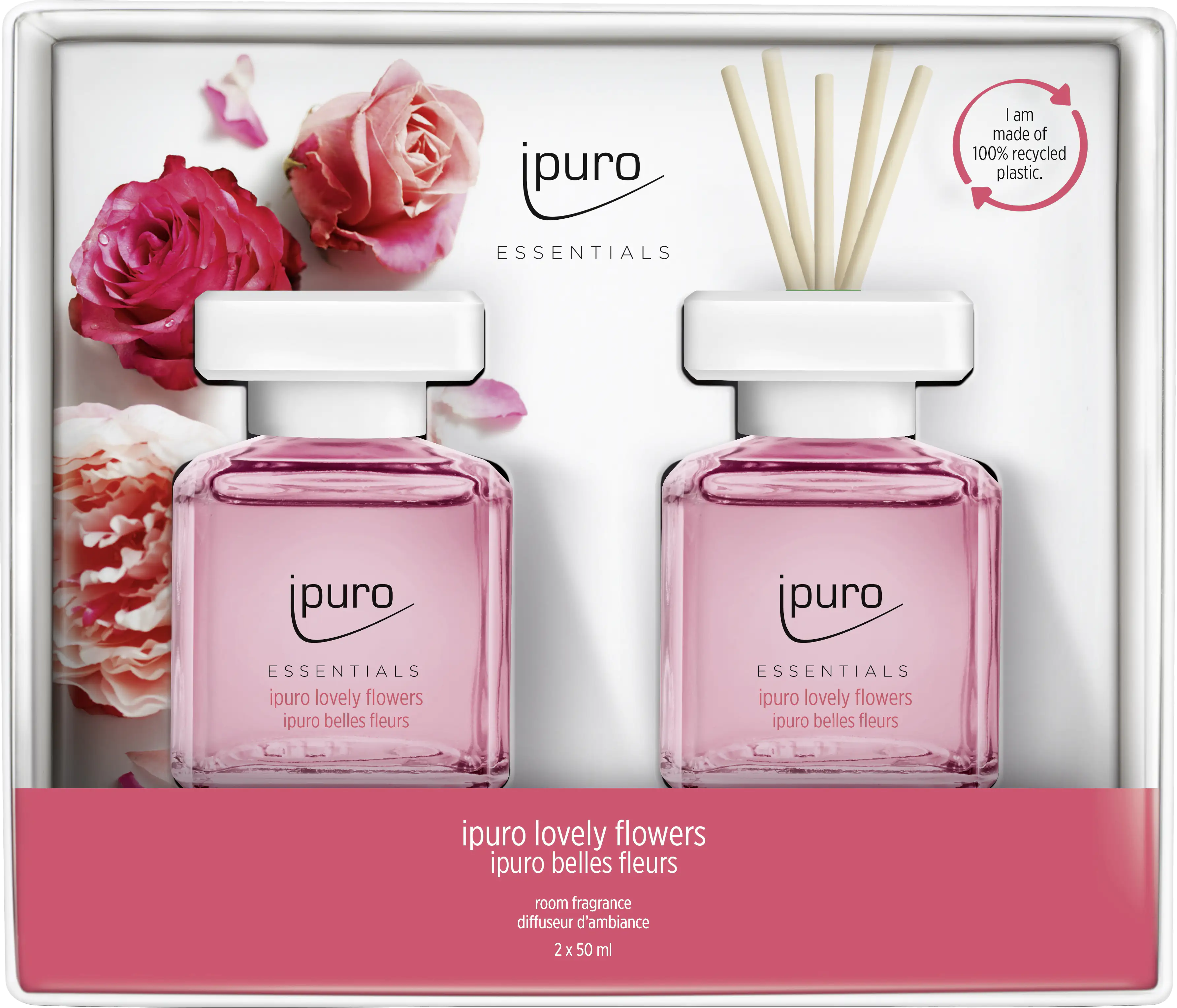 ipuro ESSENTIALS Raumduft Set Lovely Flowers Set 2 x 50 ml