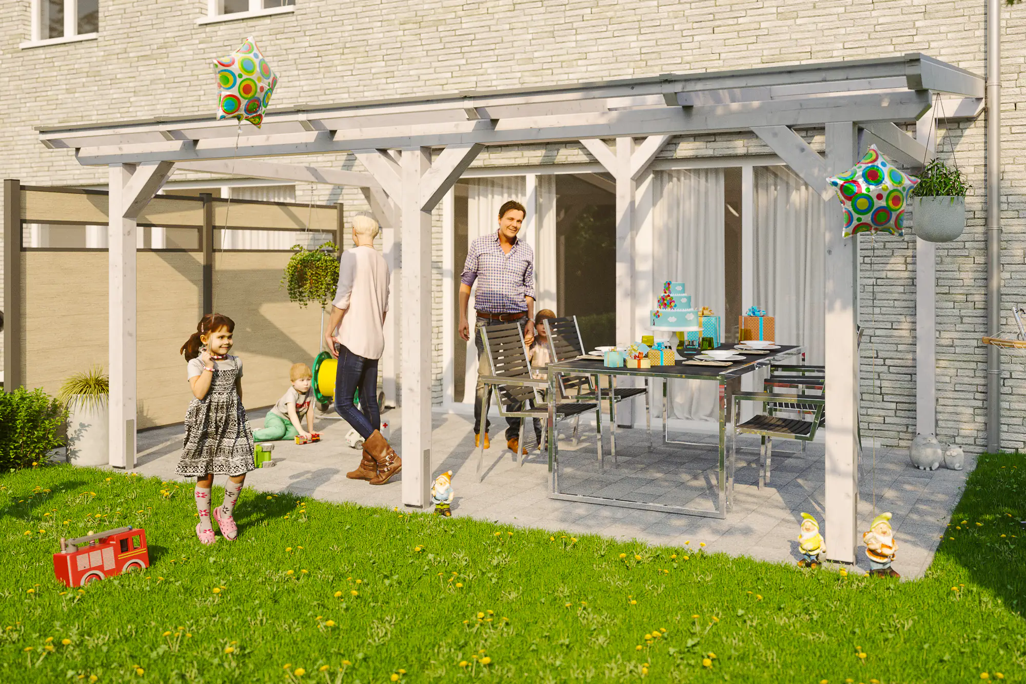 SKAN HOLZ Terrassenüberdachung Siena 541 x 400 cm Leimholz