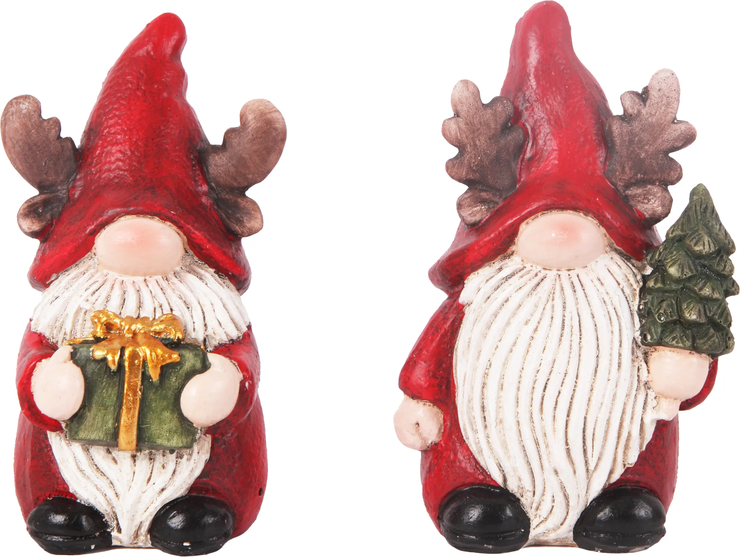 Dekofigur Zwerg Polyresin 15 cm rot weiß 2-fach sortiert 