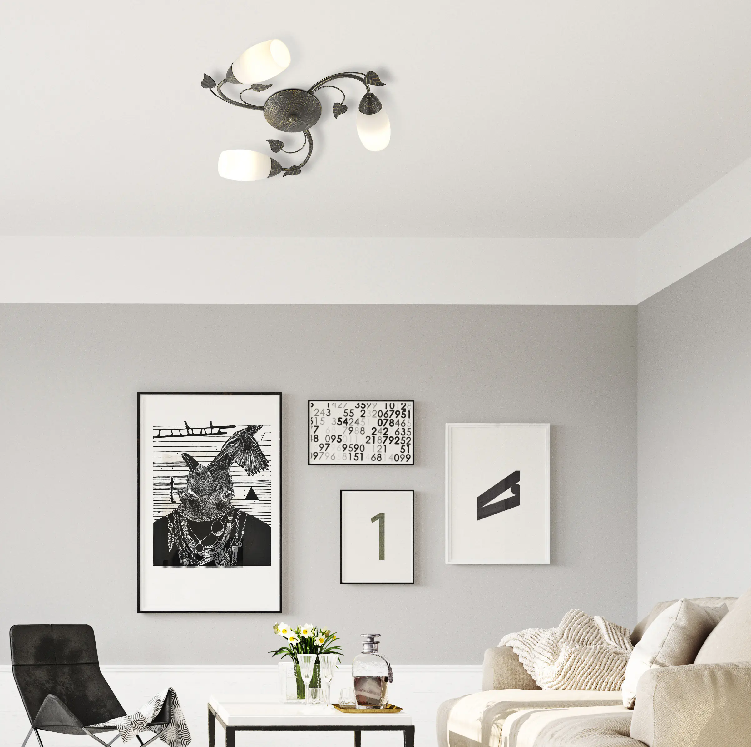 Globo Deckenleuchte Venezia 50 x 14 cm Ø x H Metall